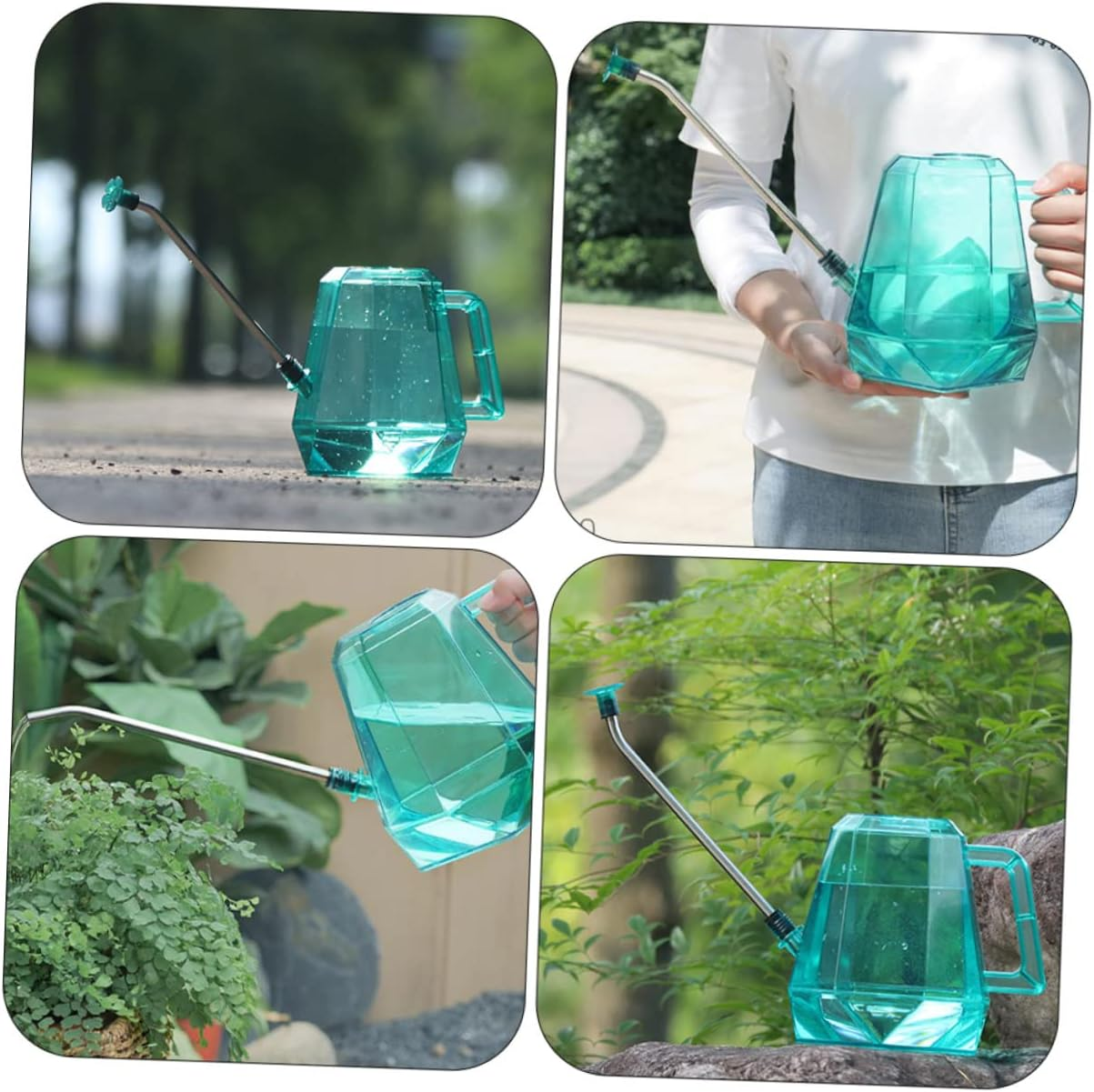 Kisangel Long Spout Watering Can for Gardening Supplies Portable Household Watering Pot Stainless Steel Construction for Indoor Plants and Outdoor Garden Use image number 1