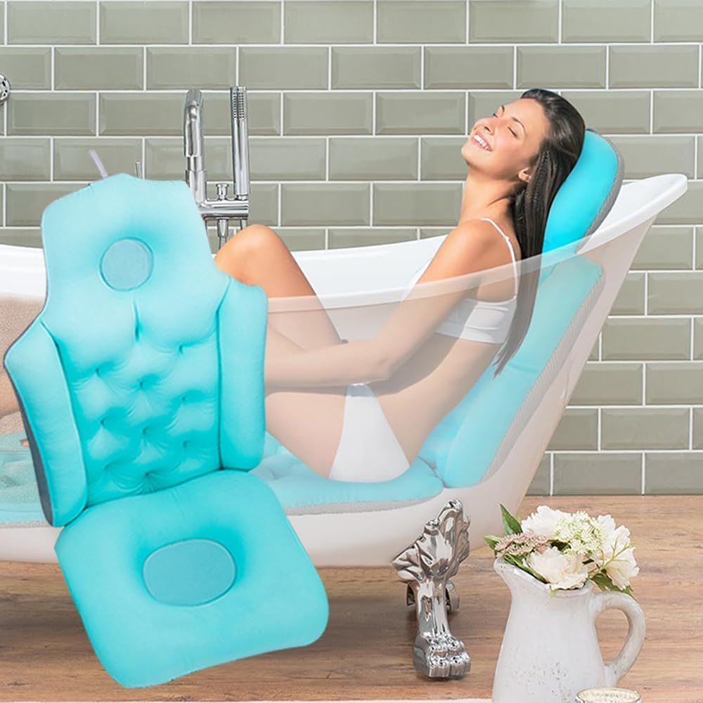 Full Body Bath Cushion Bath Pillow, Non-Slip Portable Bath Cushion, Bathtub Cushion Bathtub Seat Backrest for Head Neck Shoulder Back Support, Spa Pillow Mat for Bathtub, 74 * 35CM image number 1