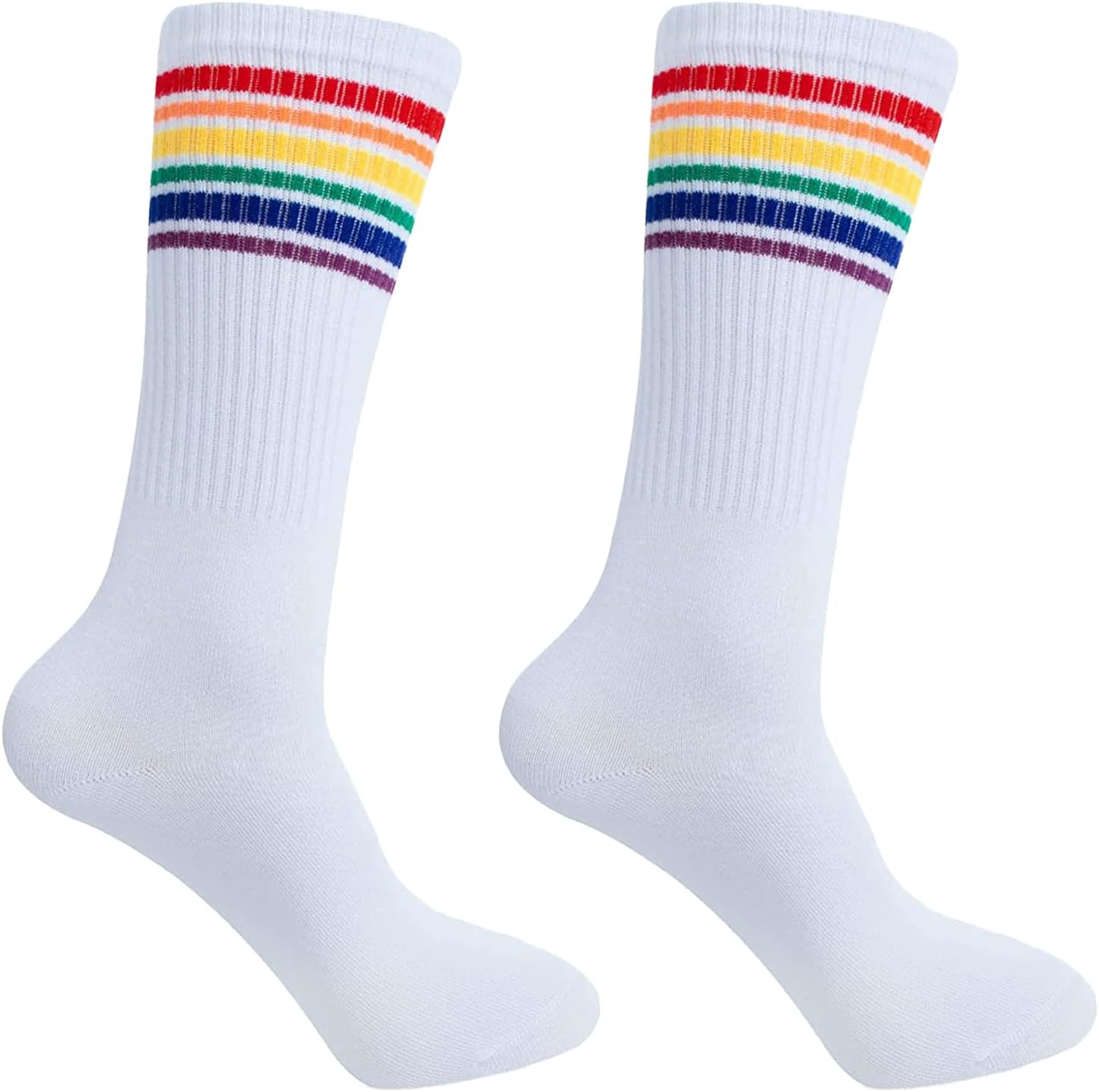 MAGIDOVE 5PCS Sweat Band Wristbands Set Sports Headband with Knee High Tube Socks for Men Women Indoor Outdoors Activities image number 2