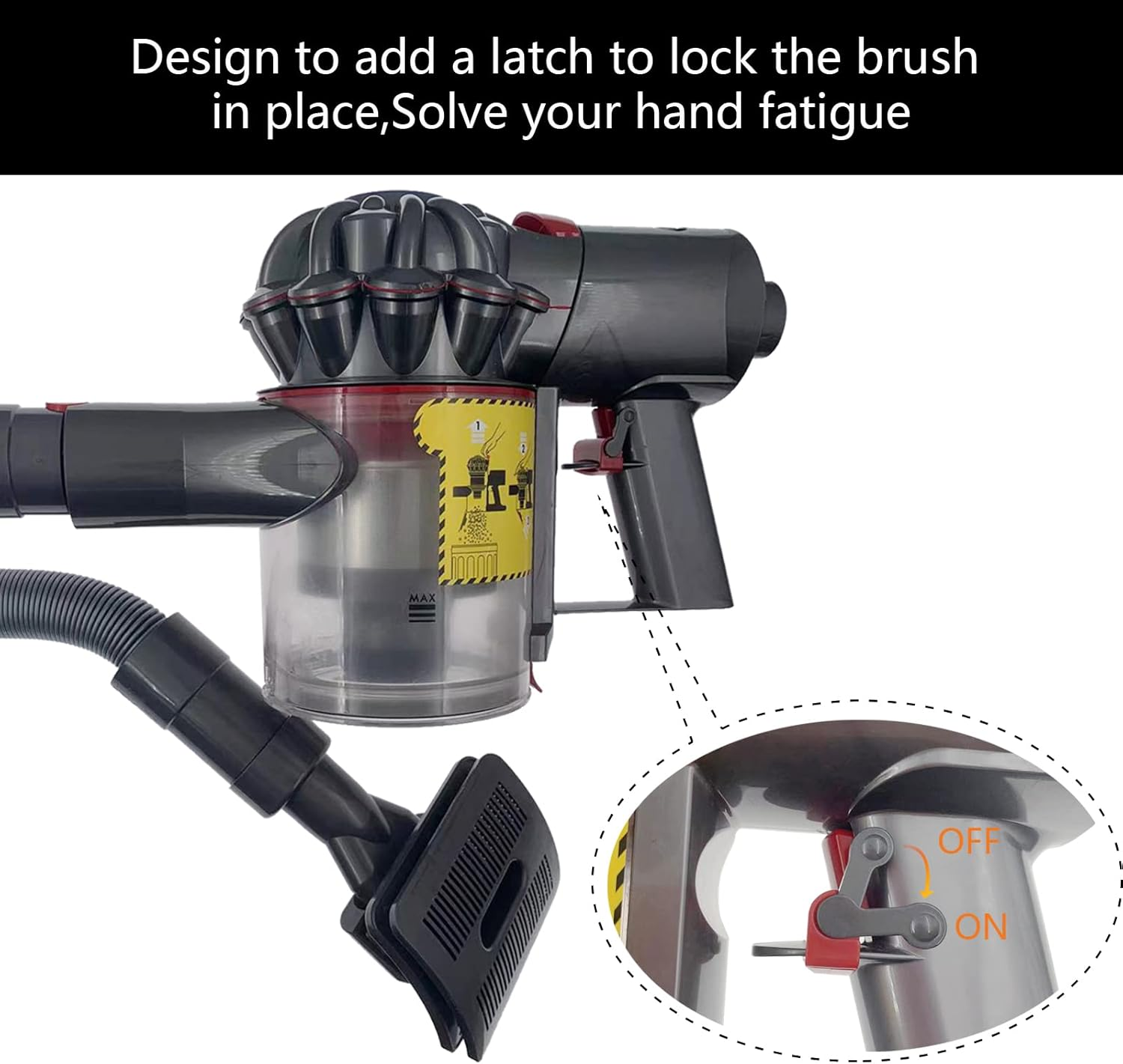 Groom Tool Attachments Brush with Trigger Lock & 24In Extension Vacuum Hose,Pet Dog Grooming Brush Compatible with Dyson V7 V8 V10 V11 V12 V15 Vacuum image number 5