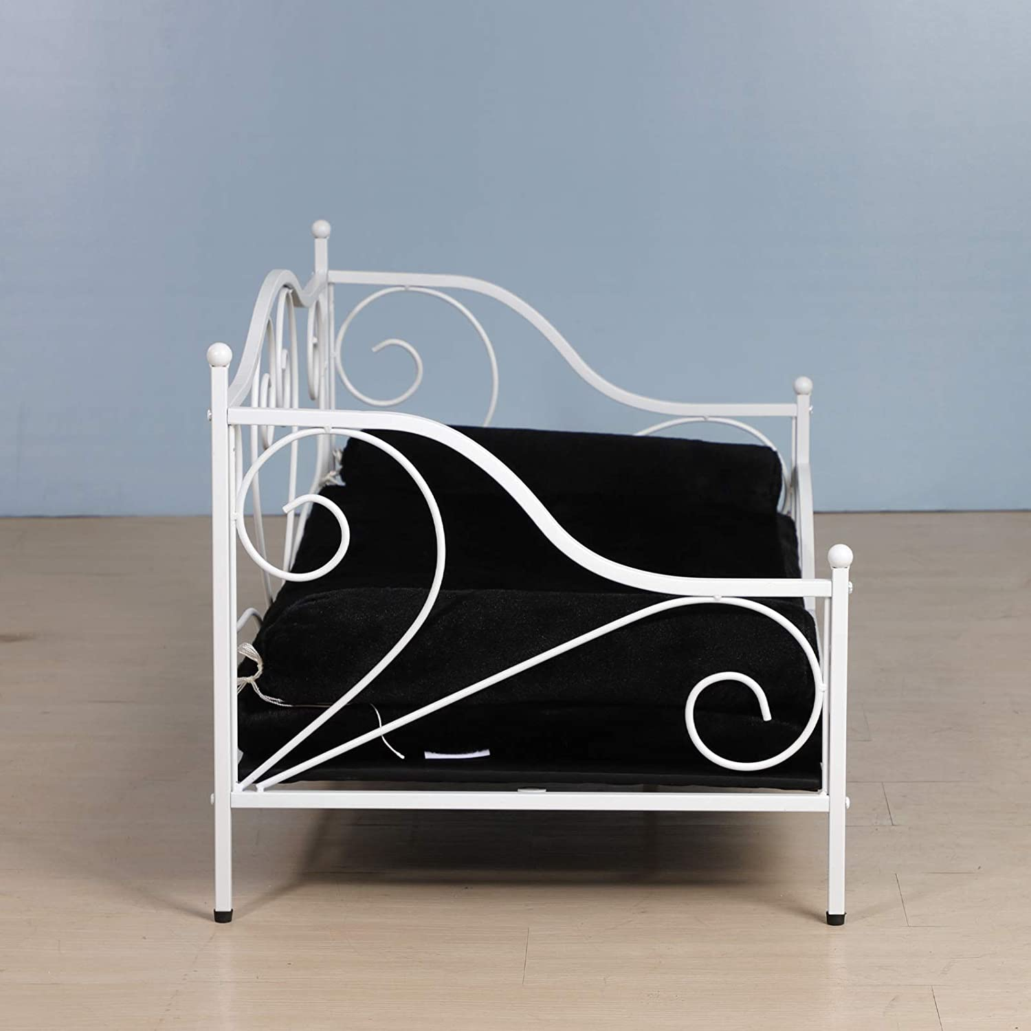 Pet Couch Bed, Large Dog Sofa Beds, Dog Furniture, Medium Pet Couch,Metal Frame and Washable Cushion, for Medium Sized Dogs Sitting (White) image number 5