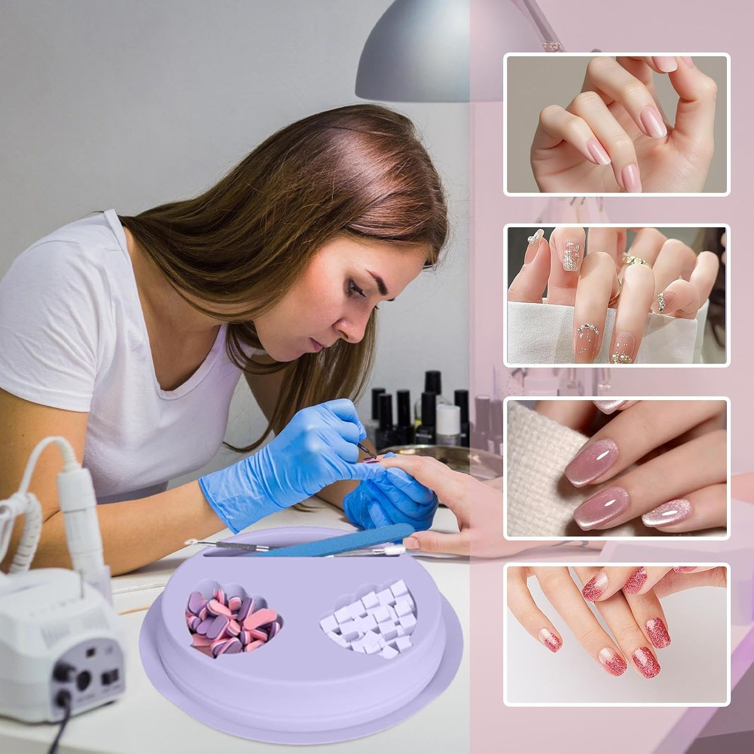 Manicure Soaking Bowl - Silicone Nail Polish Remover Dish,Professional-Grade Soaker Container, Hand Bath Tray Cleaning Tool for Home Salon Travel Care image number 5