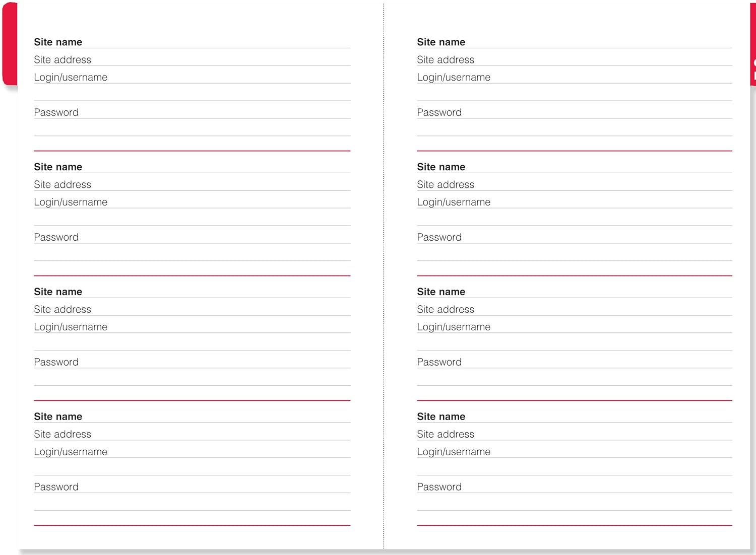 Large-Format Internet Address & Password Logbook (Removable Cover Band for Security) image number 3