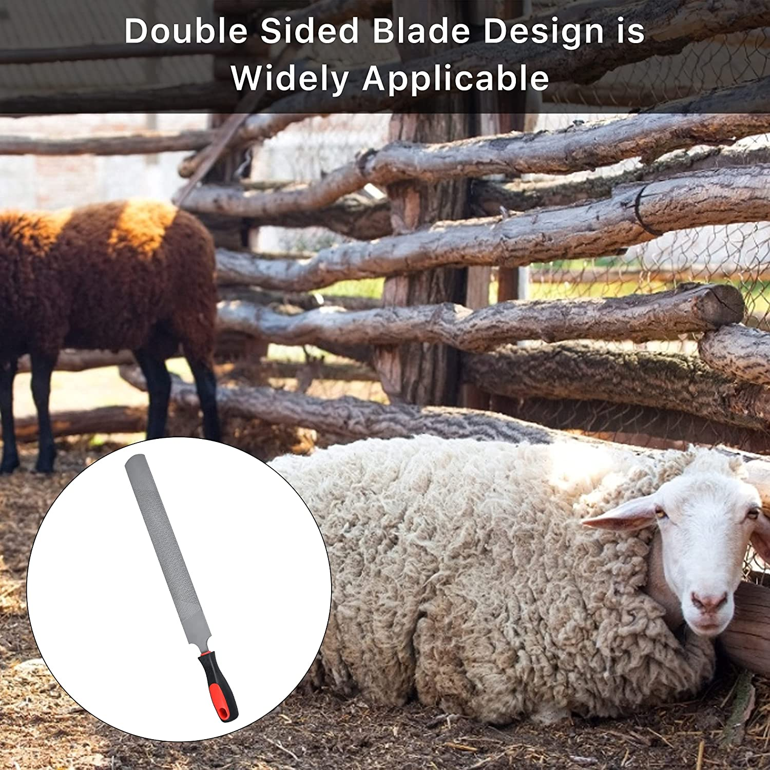 Horseshoe File 14 Inches, Horse Rasp and File with Handle for Horse Hoofs, Hoof Trimming Tool for Repairing Horse Goat Pig Hooves image number 3