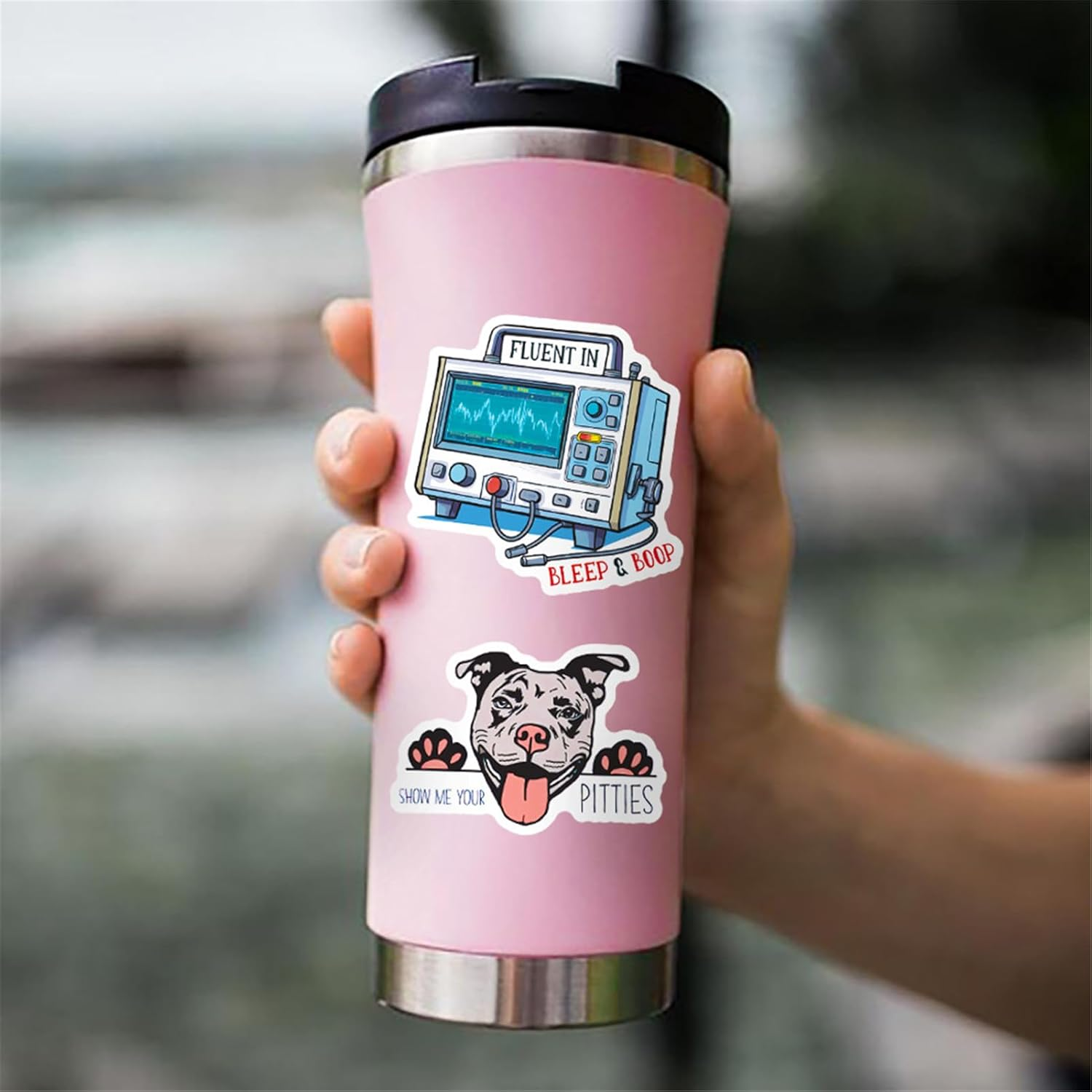 50 Pcs Funny Veterinary Stickers and Decals, Cute Veterinarians Vinyl PVC Waterproof Stickers for Water Bottle Skateboard Luggage Laptop Computer Phone, Vet Tech Party Favors for Kids Teens Adults image number 1