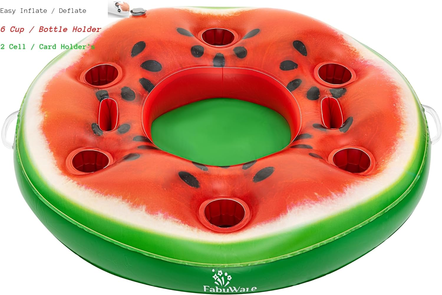 Watermelon Pool Drink Holder Floating Pool Trey for Adults and Family Fun, Floating Ice Chest for River Hot Tub, Pool Accessories, Durable Quality Pool Party Game Time (Watermelon) image number 4