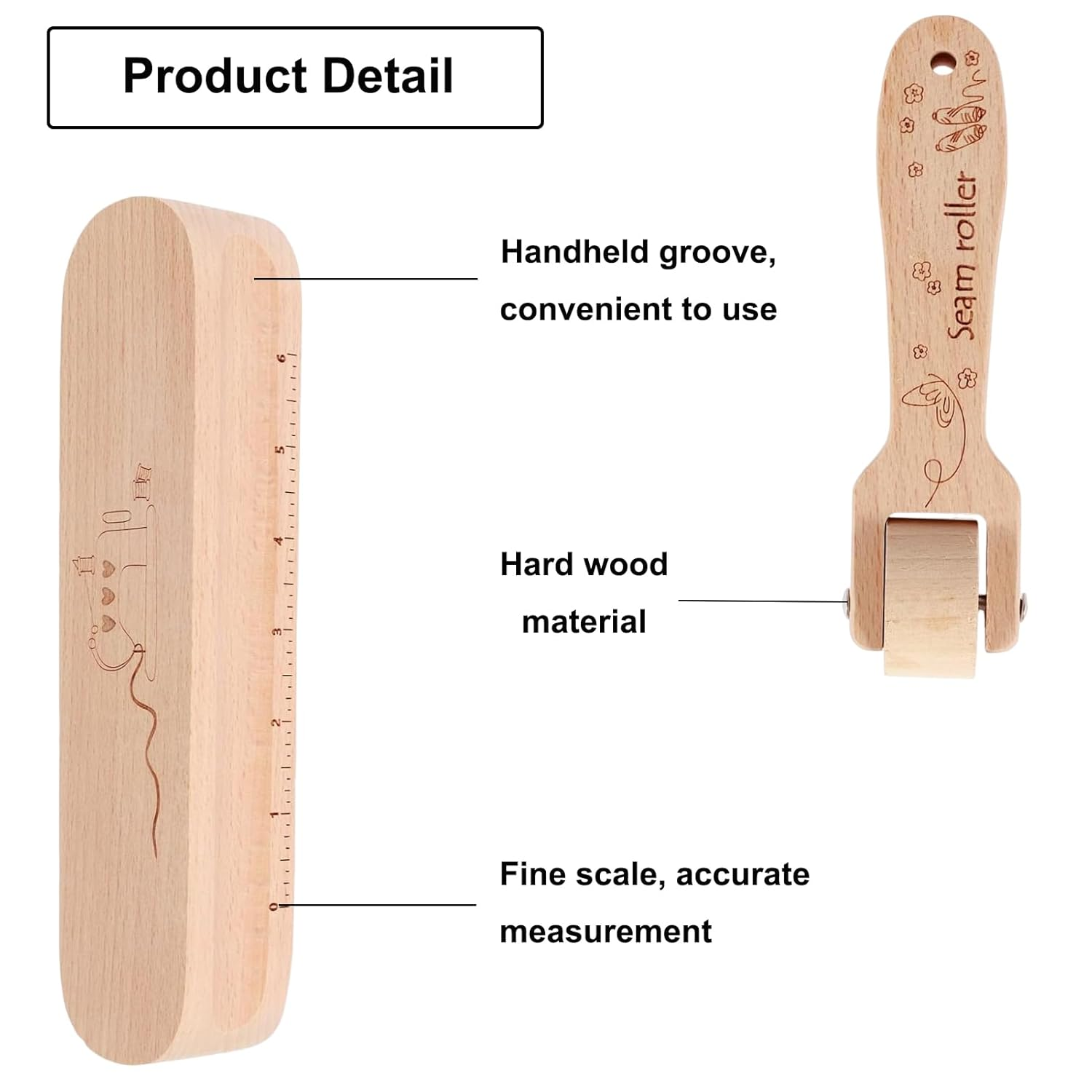 4Pcs Tailor'S Clapper Set, Hardwood Seam Presser Tool for Quilter Pressing & Flattening, Sewing Wood Clapper image number 4