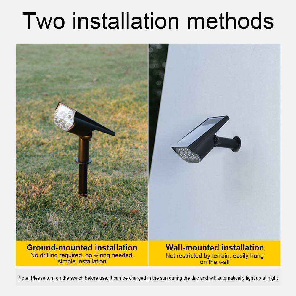 2Pcs Solar Spot Lights Outdoor, High Brightness Illumination for Outdoor Garden and Landscape Lighting Dual Functionality Lights for Garden Tree Pathways Patios and Driveways image number 1