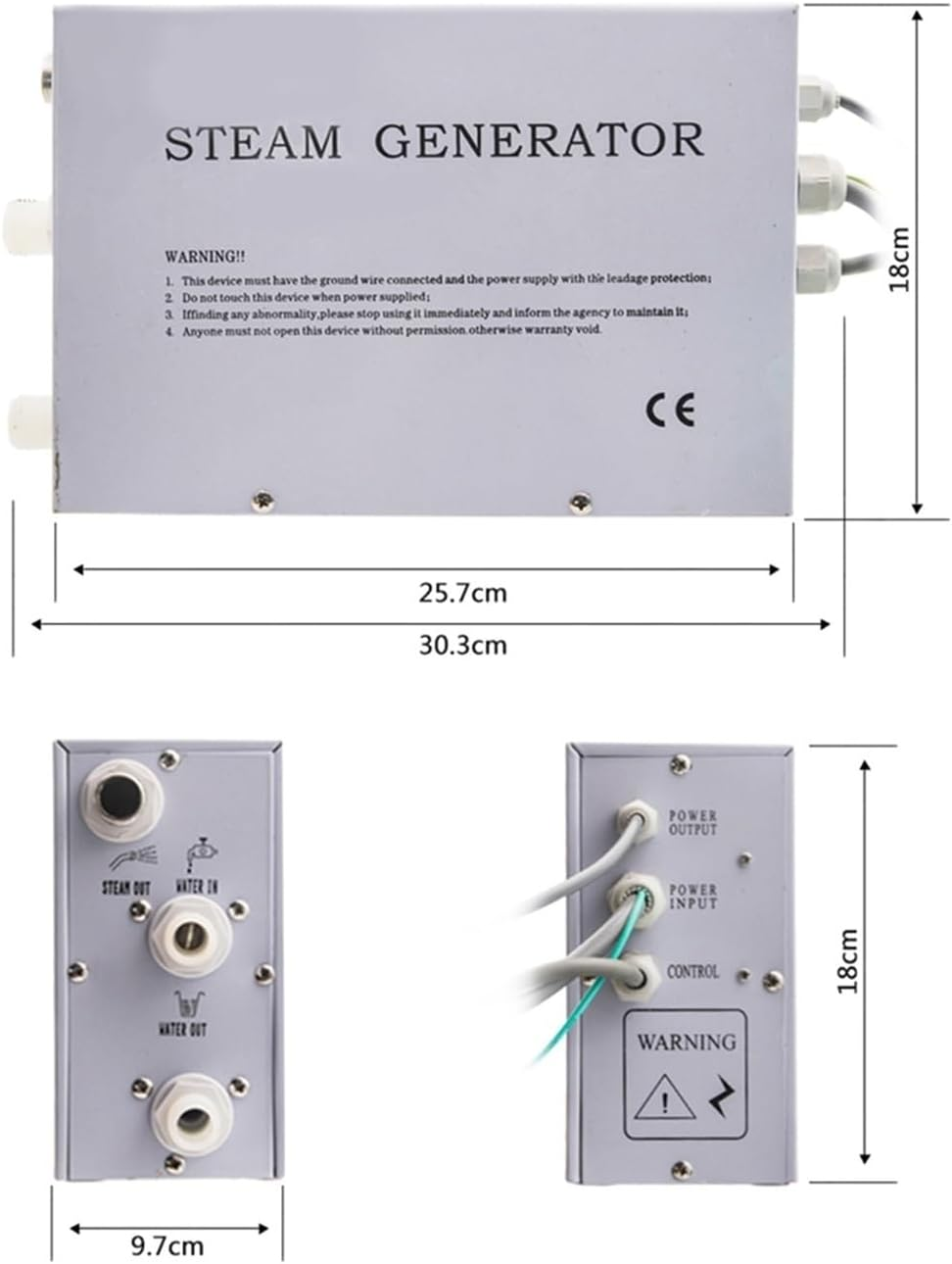3KW AC Black Shower Steam Nerator, Wet Sauna Steam with Time & Temperature Setting Waterproof IPX4 for Home Spa(Vs-9007B-3Kw-Bp) image number 2