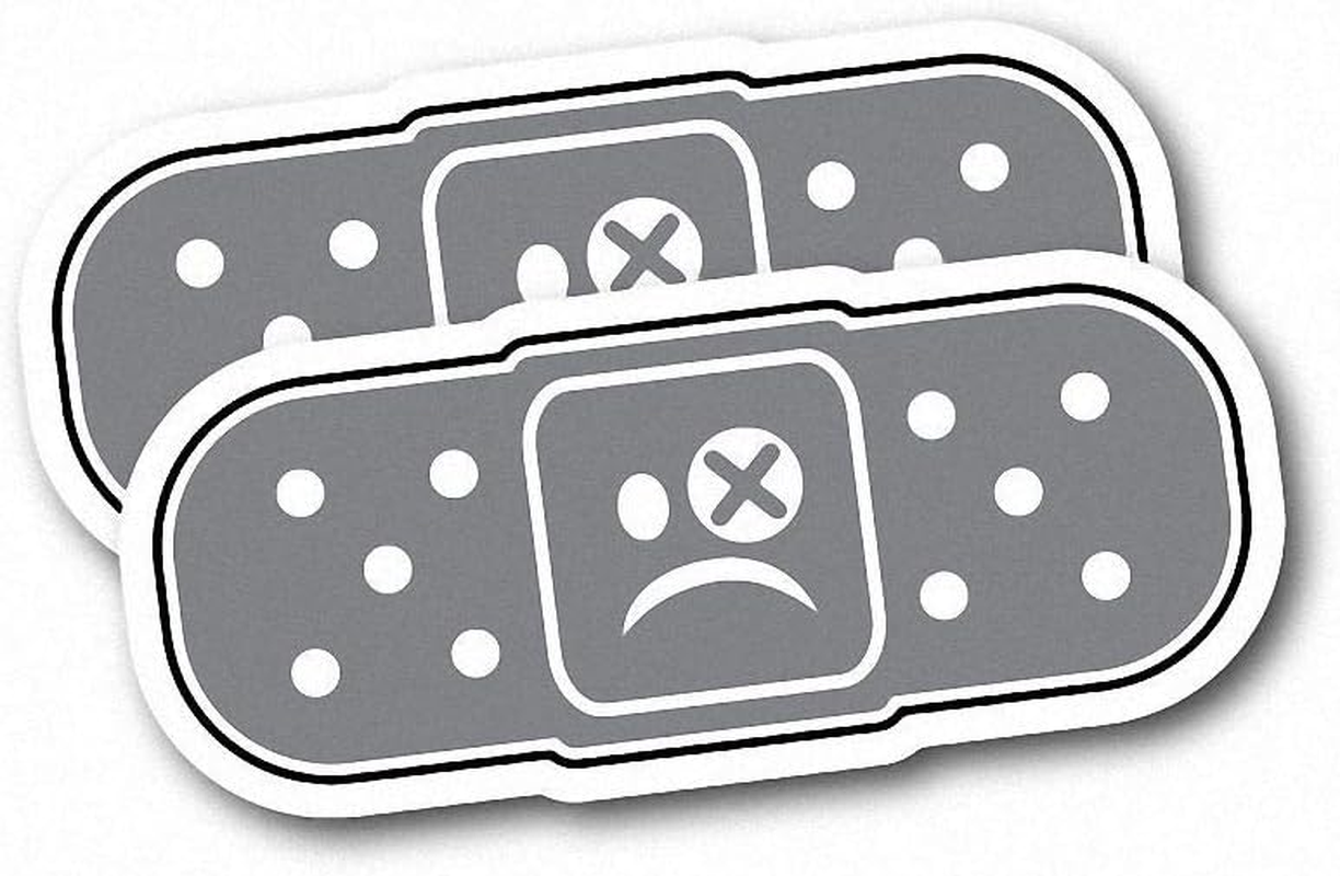 2X Bandaid Sad Face JDM Sticker Decal