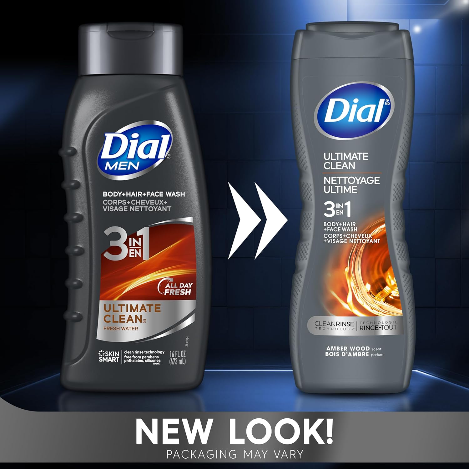 Dial for Men Hair + Body Wash, Ultimate Clean with Clean Rinsing Technology, 16 Fluid Ounces image number 3