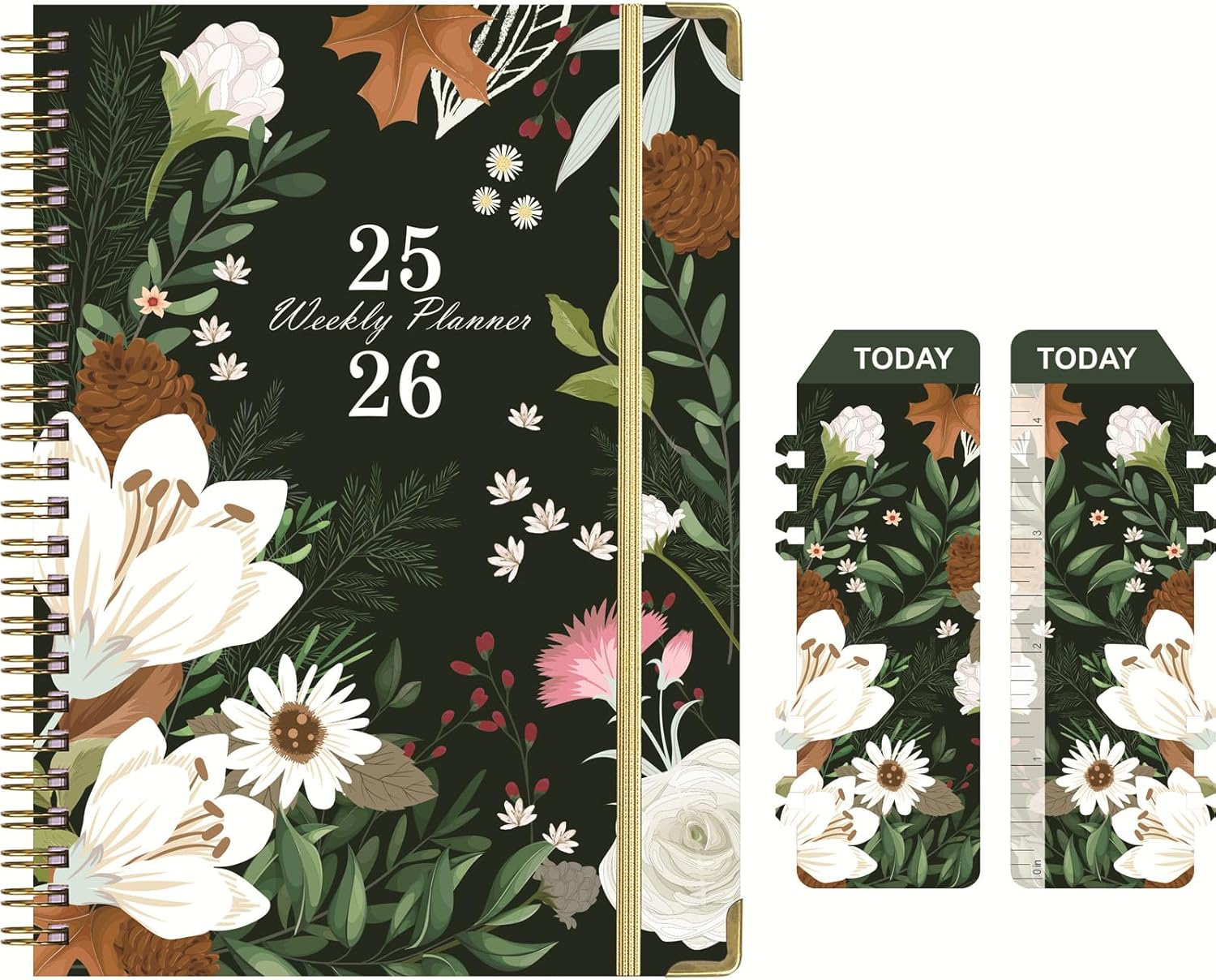 2025-2026 Daily Planner - Weekly Monthly Planner 2025-2026 from July 2025 to June, 8.5" X 6.2" Student Planner, School, Colorful,Romantic Flower image number 1