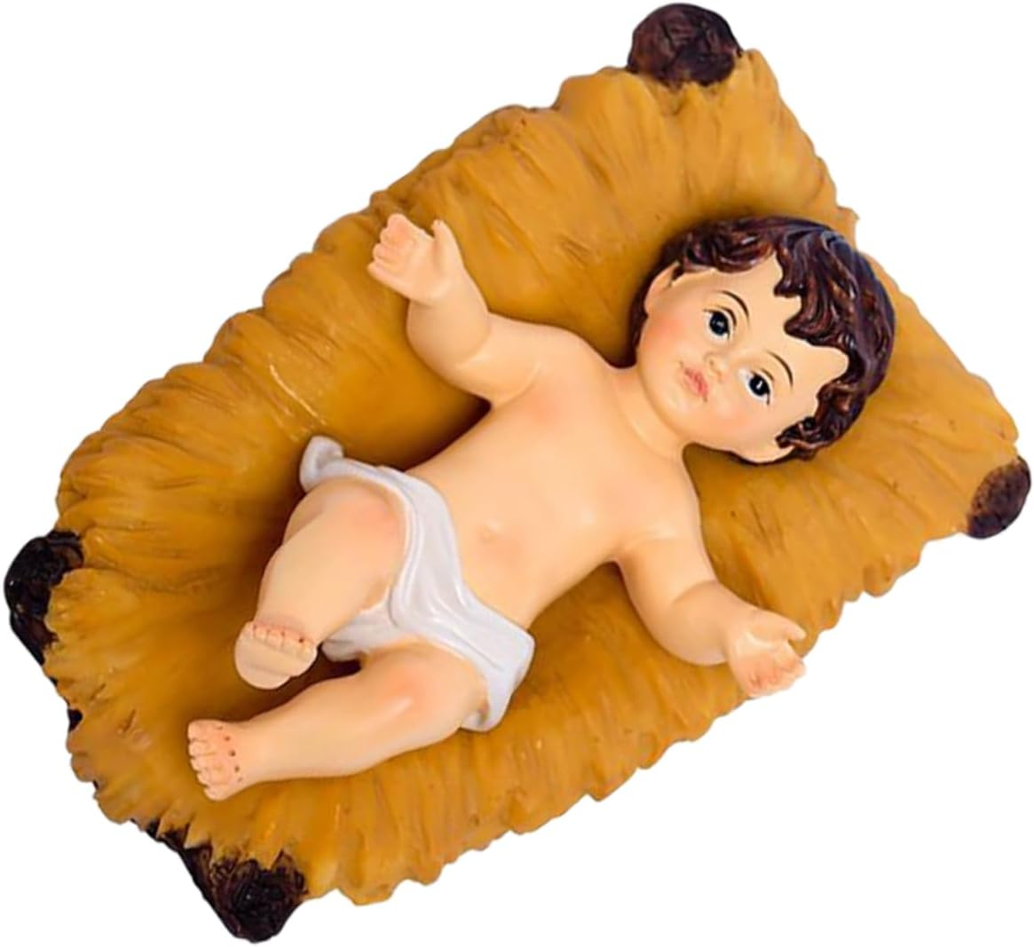 Jesus Figurine Ornament Religious Christmas Decoration for Home Photography Prop Resin Craft for Nativity Scene Unique Holiday Celebrations image number 4