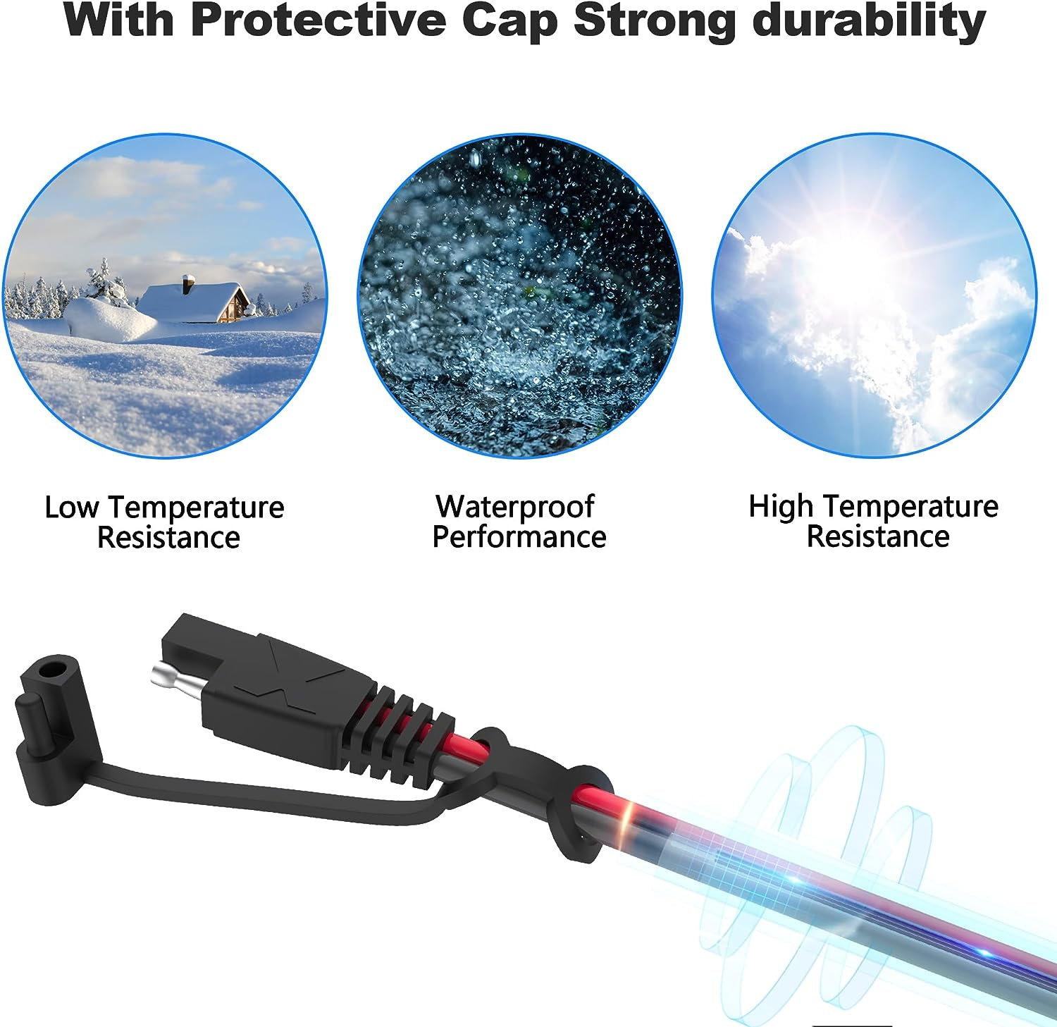 POWISER 25Feet SAE to SAE Extension Cable Quick Disconnect Connector 16Awg,For Automotive,Solar Panel Panel SAE Plug(25Ft(16Awg))