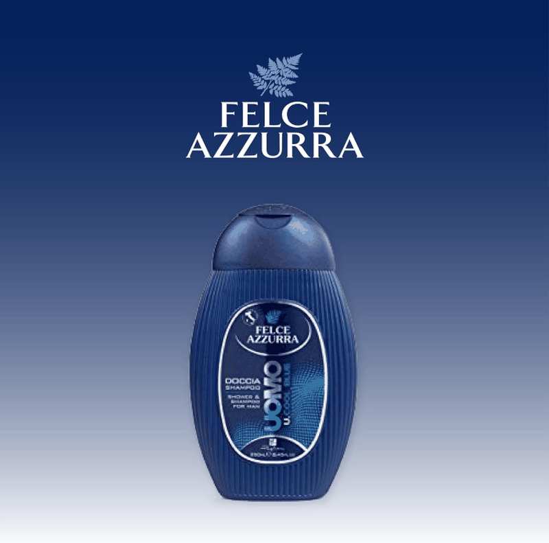 Felce Azzurra Man Shower Gel Cool Blue 2 in 1 Energising Shower Gel and Shampoo with Refreshing Fragrance for a Good Start to the Day - Pack of 1 (1 X 250 Ml) image number 4