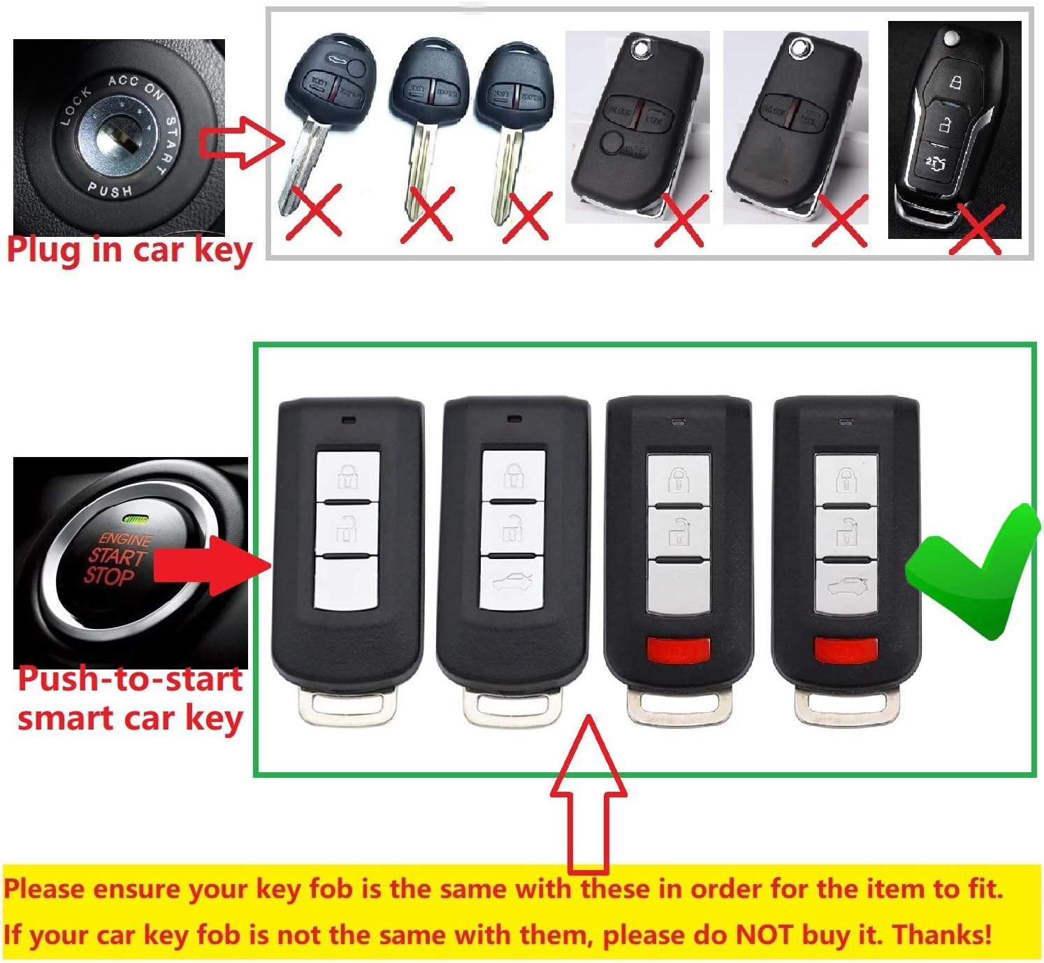 M.Jvisun Soft Silicone Rubber Carbon Fiber Texture Case Key Fob Cover for Mitsubishi ASX Eclipse Cross Fortis Galant Lancer EVO Evolution Mirage Outlander RVR Car Key Shell - Black - round Keychain image number 4