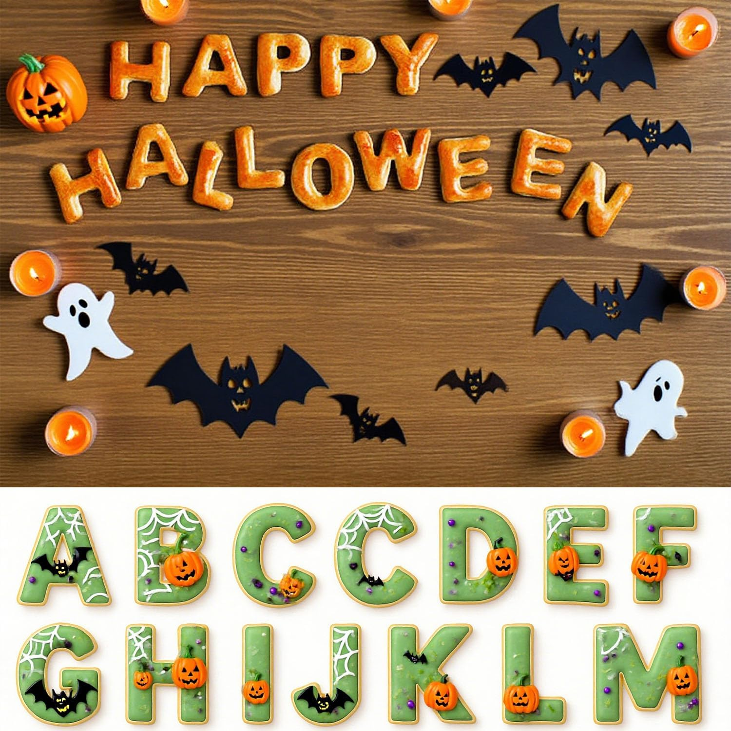 Xify&rsquo;S Alphabet & Number Cookie Cutter Set, 2.5-3 Inch Assorted Sizes, 36 Pcs Stainless Steel Fondant & Dough Molds for Party, Birthday, Christmas, Biscuit & Fruit Cutting, Includes Steel Scraper image number 3