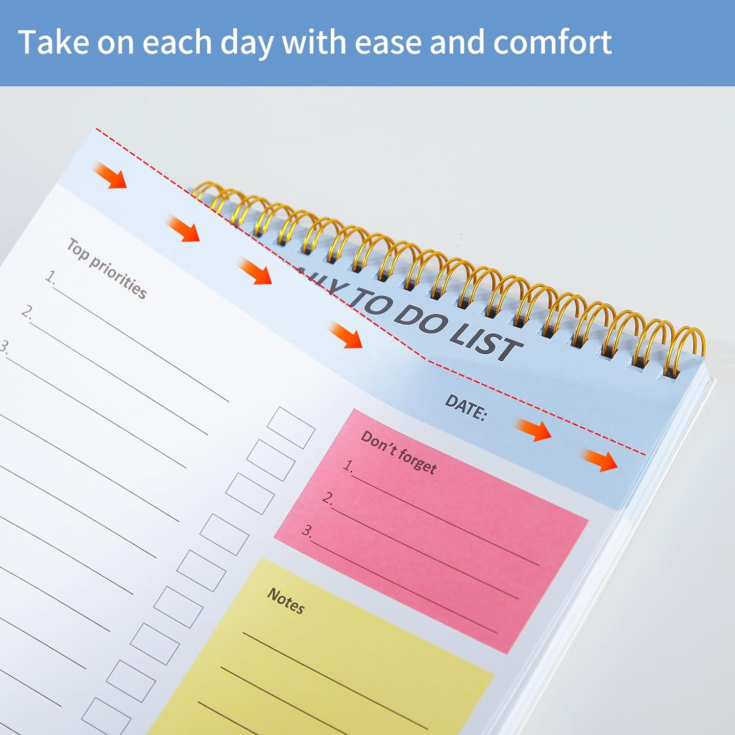 TRASEXTRA 62 Sheets,6 Pack,To Do List Notebook for Work Undated Daily Efficiency Organization Planner Daily Planner Pad 9.8X 6.5In,One Sheet per Day for One Year image number 6