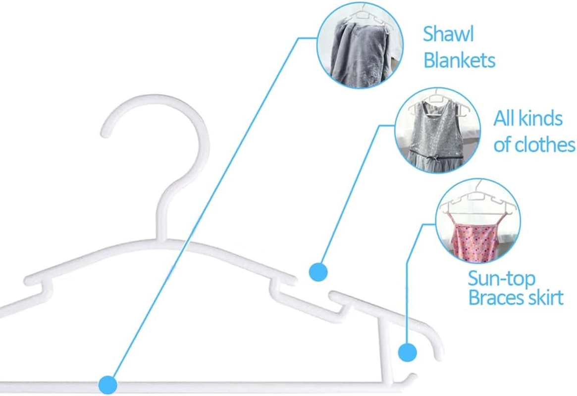 Baby Hangers 100 Pack Kids Hangers Plastic Baby Hangers for Closet Children Hangers Infant Hangers Toddler Hangers Small Hangers image number 6