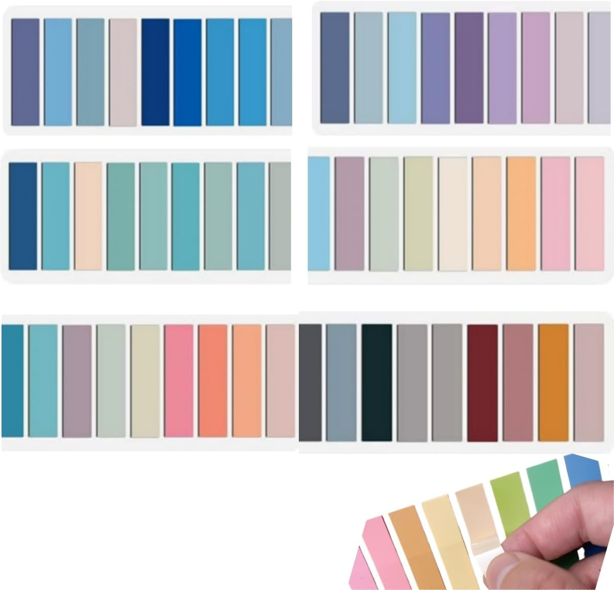 1200Pcs Book Tabs,Sticky Tabs for Annotating Books,Notebook Page Markers,Multi-Color Writable and Repositionable Book Flag Strips for Office,School,Home image number 5