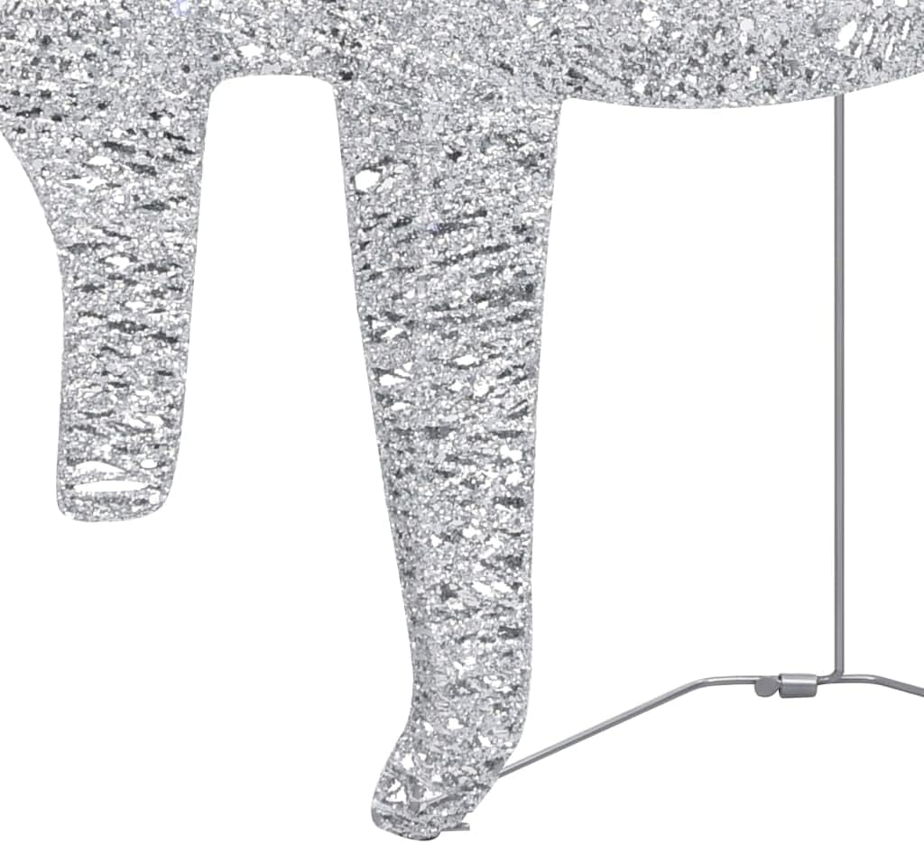 Christmas Reindeer, Xmas Light up Reindeer Outdoor Yard Christmas Decoration Reindeer & Sleigh Christmas Decoration 60 Leds Outdoor Silver image number 6