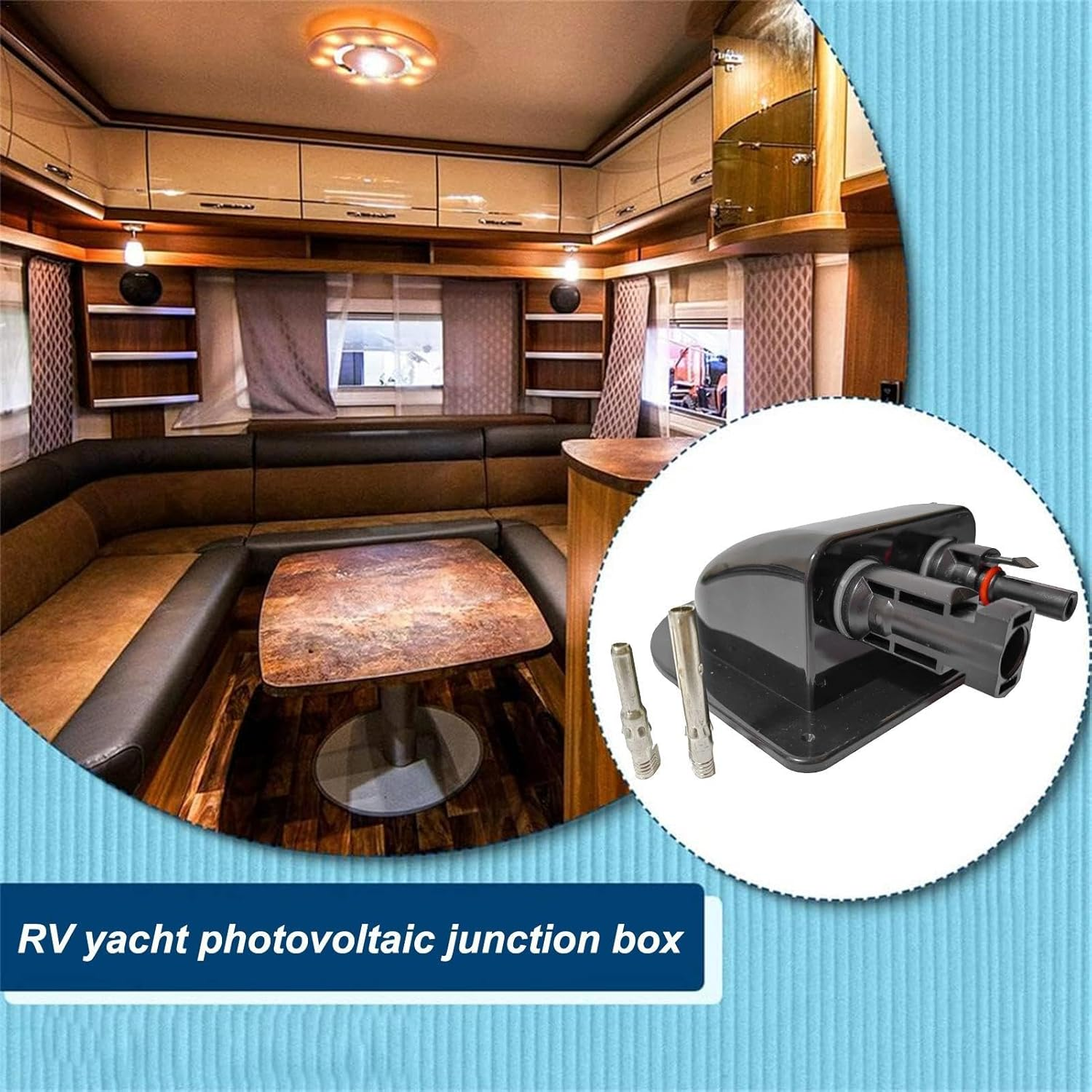 Double Cable Entry Housing,Photovoltaic Waterproof Junction Cable Gland Box - Intelligent Protection Photovoltaic Connector Waterproof Box for Motorhomes, RV, Caravans, Boats image number 1