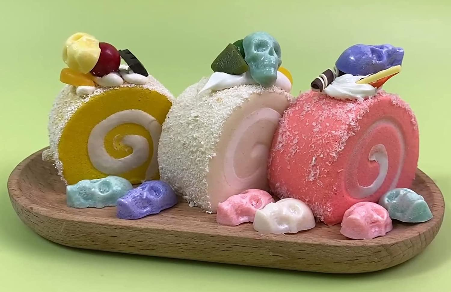 Gummy Skull Candy Molds,3-Pack 40 Cavity Silicone Skull Chocolate Molds with 2 Droppers for Halloween Gummy,Candy,Jelly,Chocolate,Ice Cube image number 3