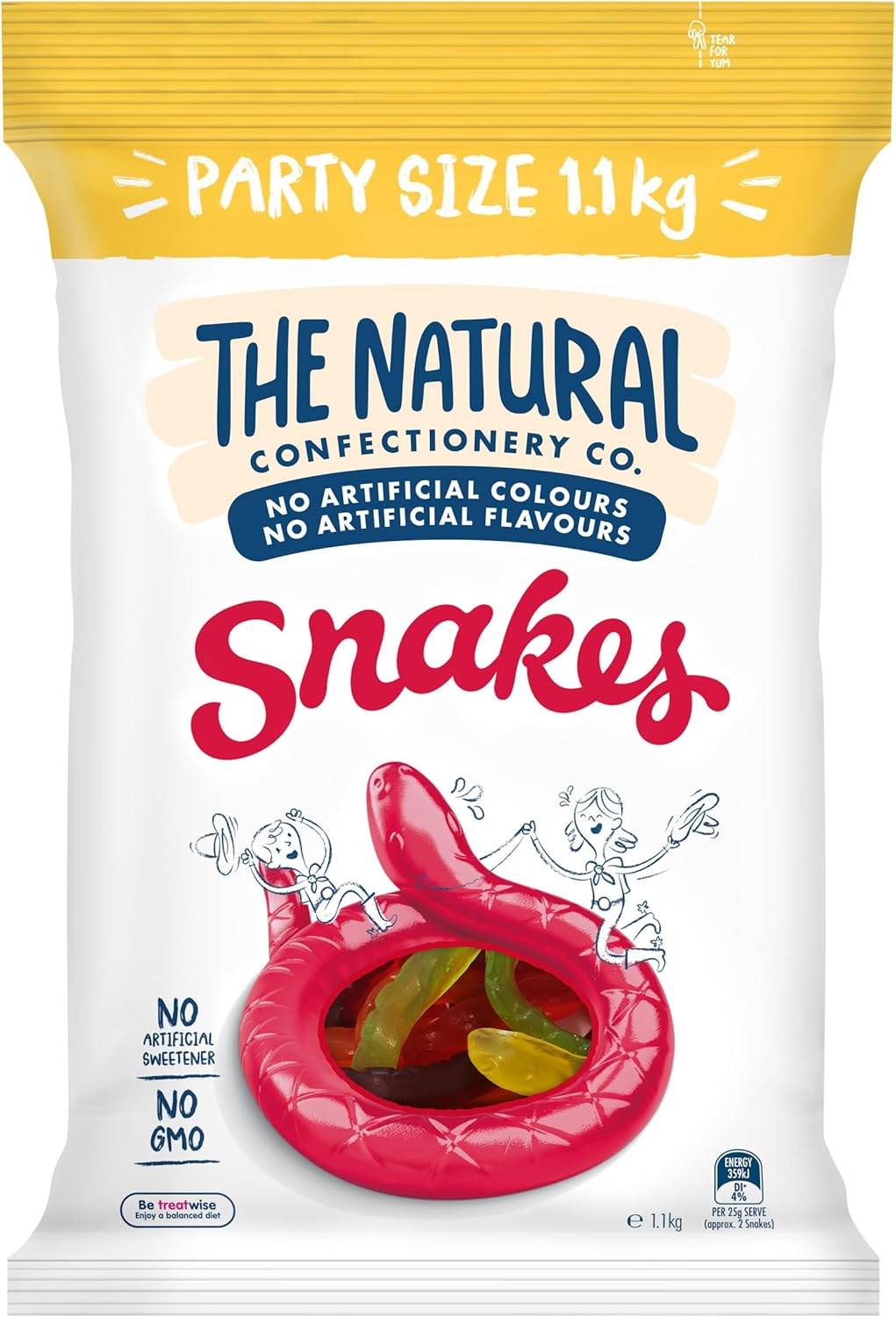 The Natural Confectionery Co. Snakes Lollies 1.1 Kg image number 1