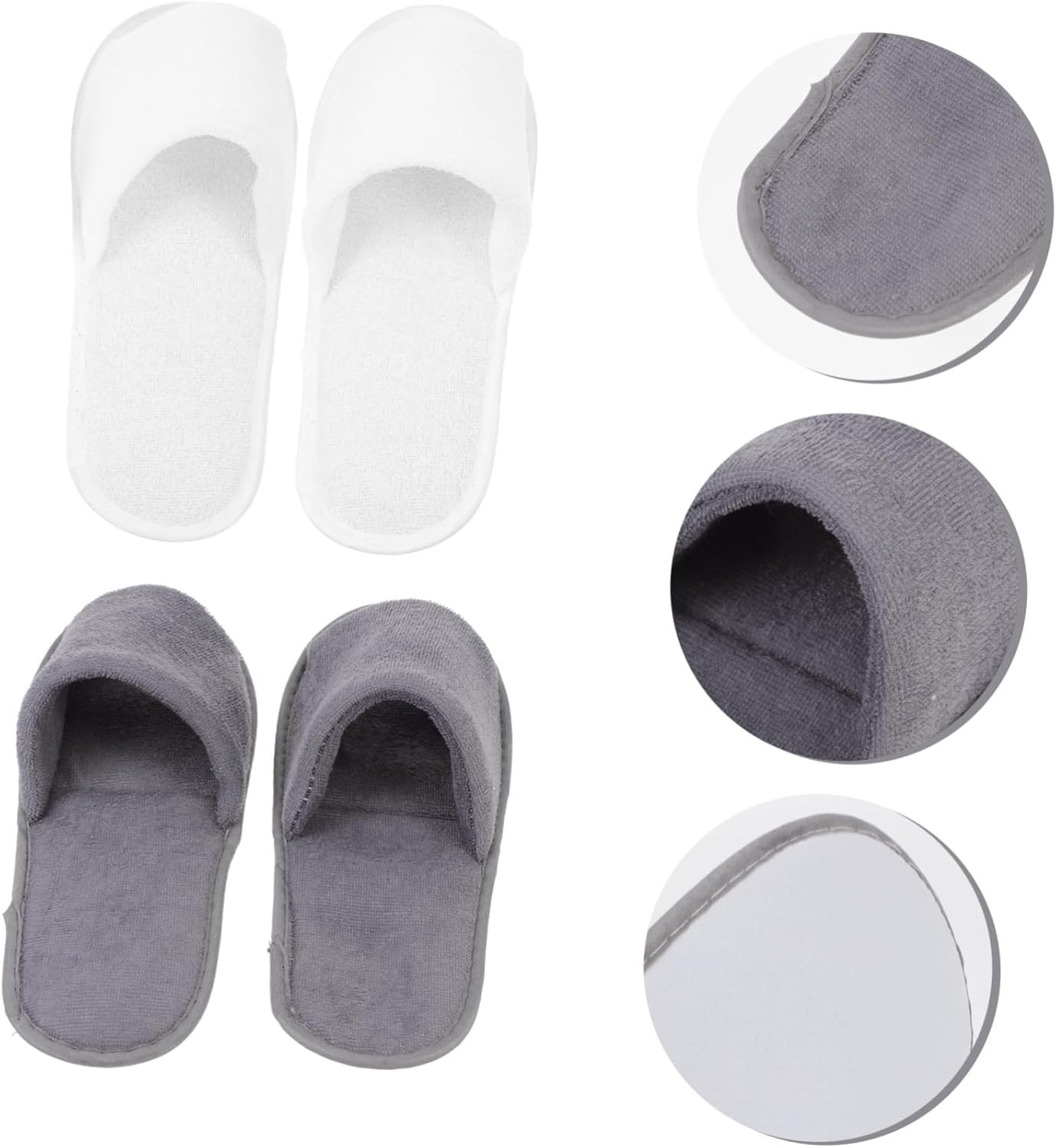Folding Travel Slippers 2 Pairs Portable Hotel Slippers Non-Slip Soft Sole Universal Home Indoor Shoes for Men and Women image number 3