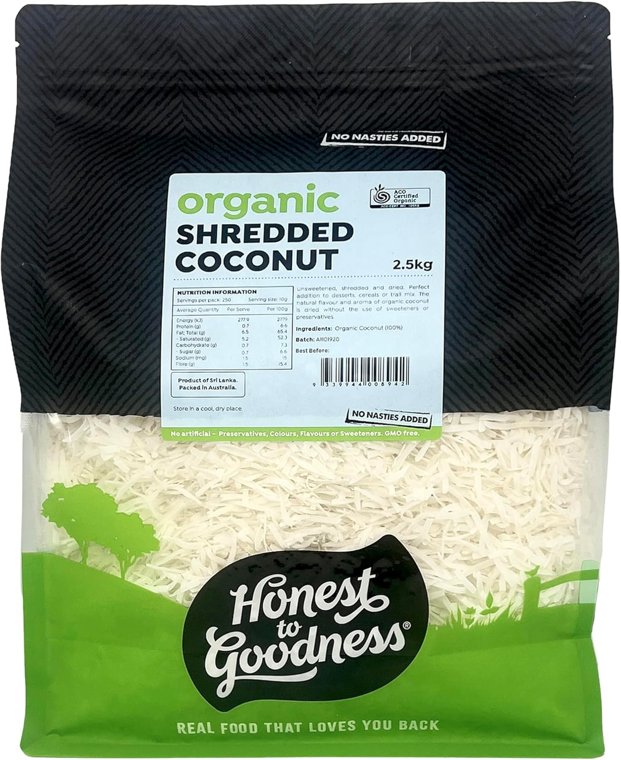 Honest to Goodness Organic Coconut Shredded, 2.5 Kg - Crafted from the Finest Organic Coconut Flesh. Simply Dried and Shredded, Preserving Their Natural Flavor and Aroma. image number 3