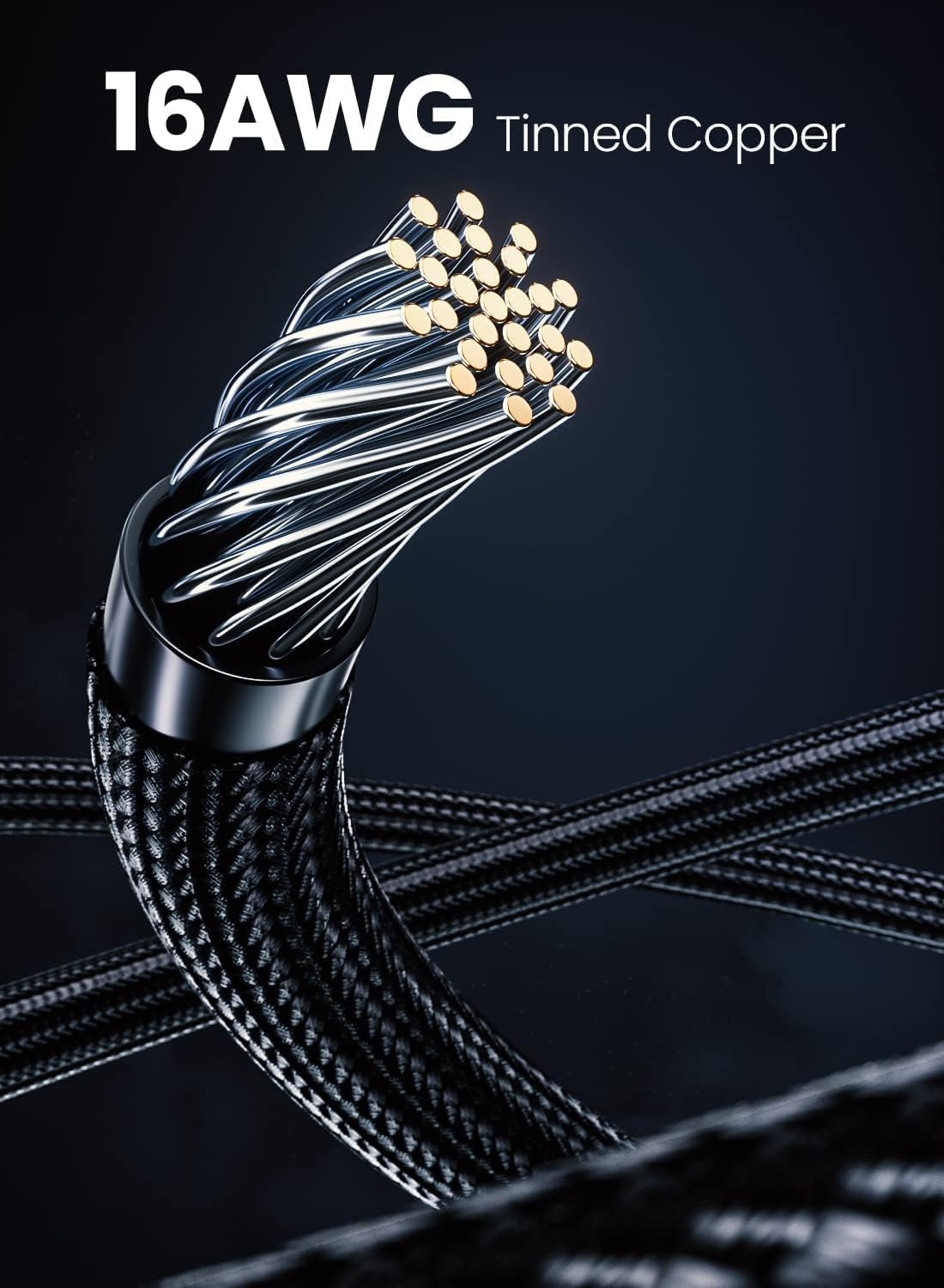 Fasgear Pci-E 5.0 12V-2X6 Extension Cable 40Cm 16Pin(12+4) 12VHPWR Male to 4X8(6+2) Pin Female Power Cable 16AWG Tinned Copper Compatible for GPU RTX 3090Ti 4070 Ti 4080 4090 5070 5070Ti 5080 5090 image number 1