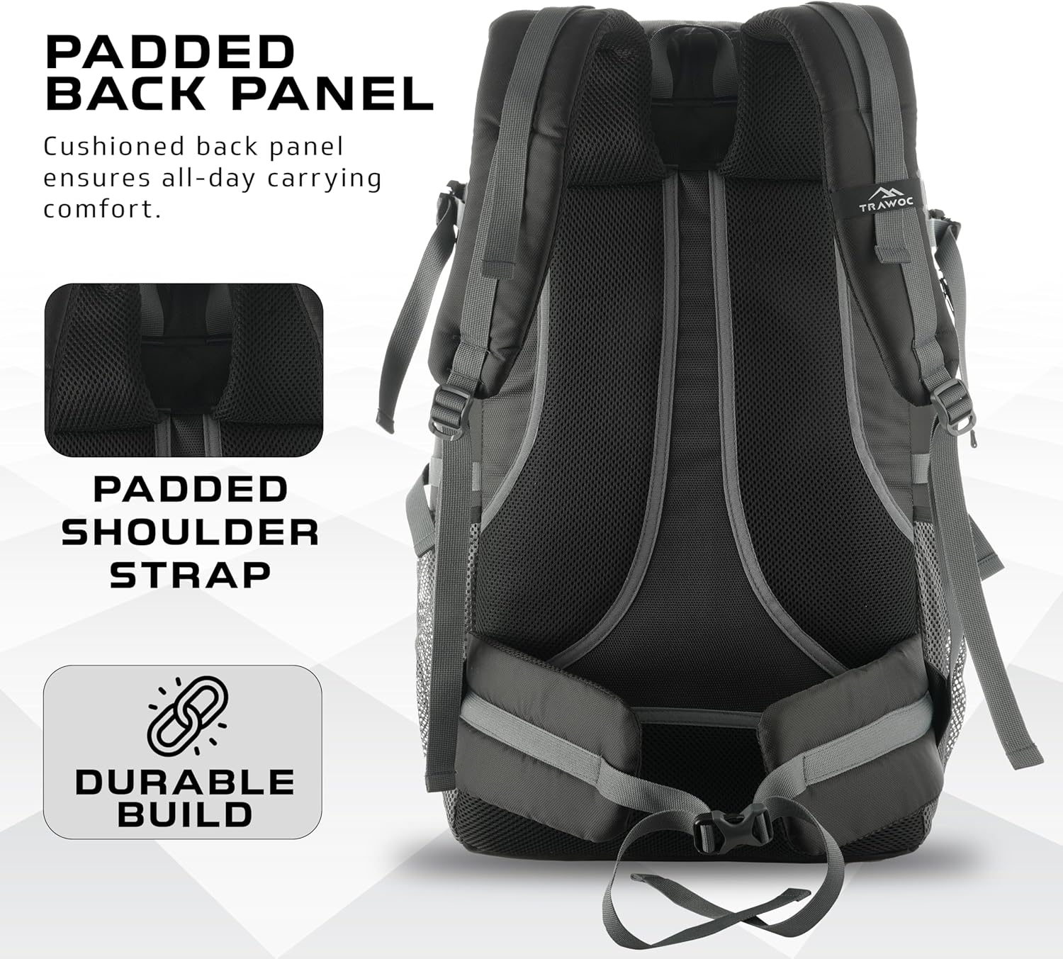 TRAWOC BLAZE 55 Liter Travel Backpack Daypack Bag for Camping Hiking Trekking Bag for Men & Women image number 4