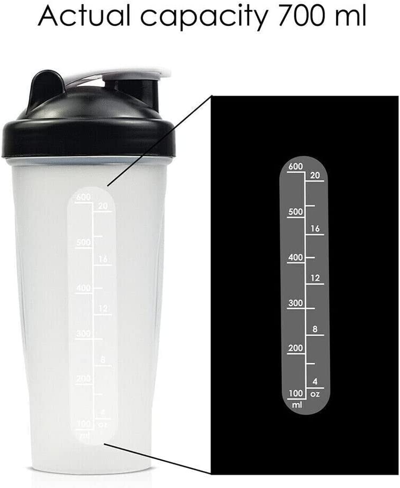 LEDON 700Ml Shaker Ball Sport Bottle Cup GYM Protein Supplement Drink Blender Mixer Leak Proof Sport Drink Bottle with Measurement Markings (3X) image number 6