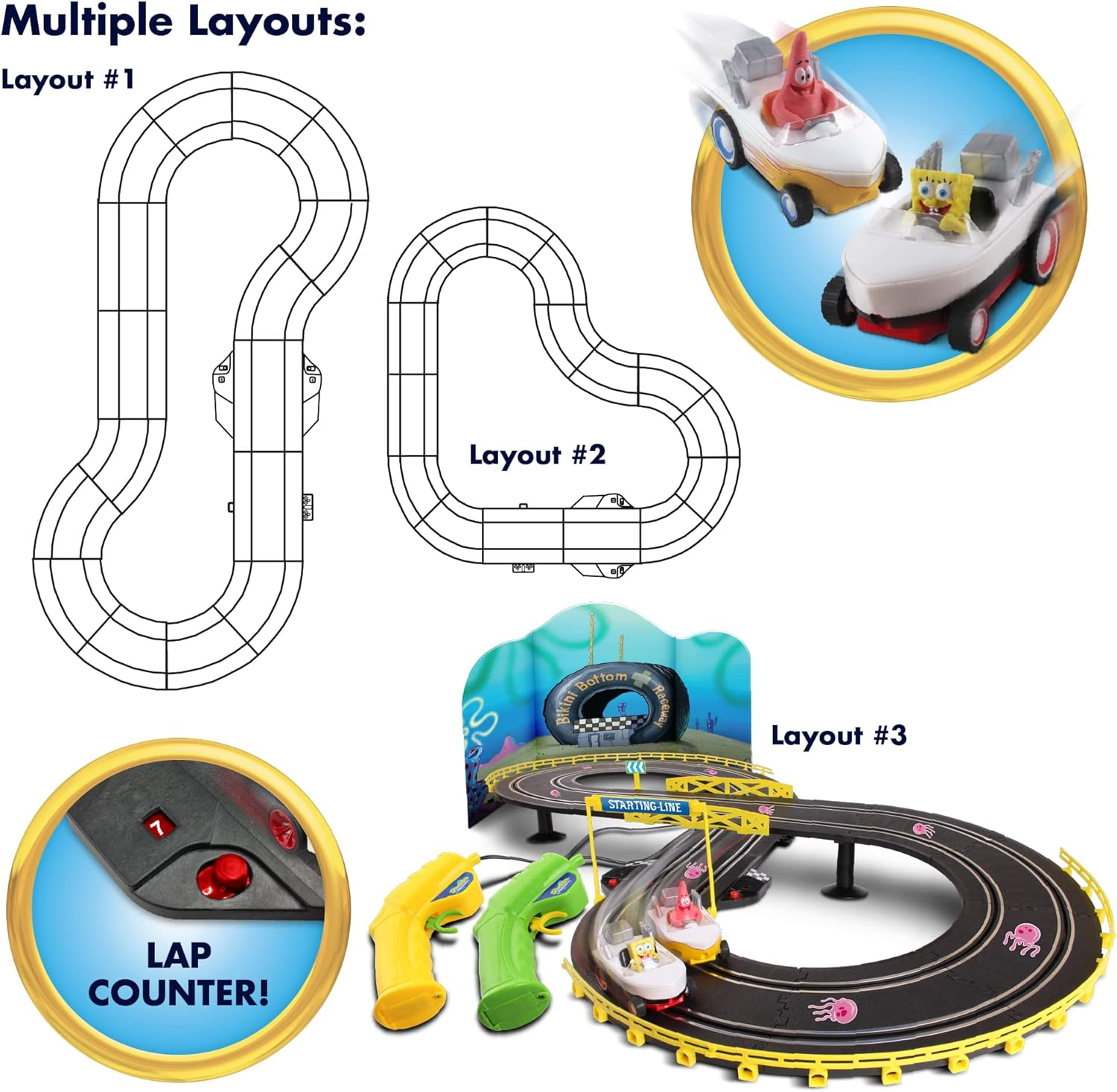 Spongebob Hot Rod Boat Race Set Vehicle image number 2