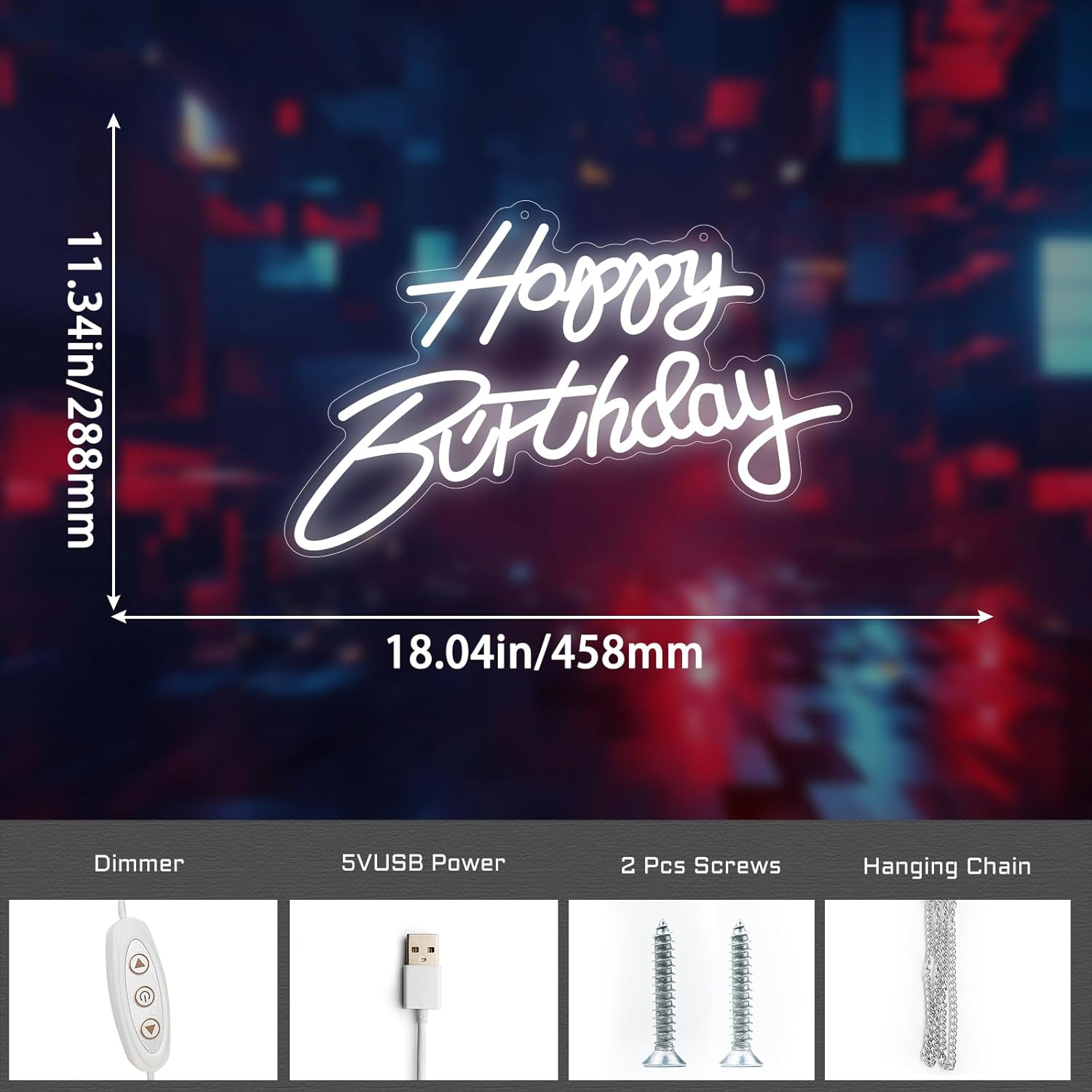 Neon Signs for Room Decor, Light up Dimmable LED Bedside Wall Lamps with USB Powered, Cool Birthday Bedroom Presents for Boys, Gaming, Teens, Kids, Friends, Girl image number 2