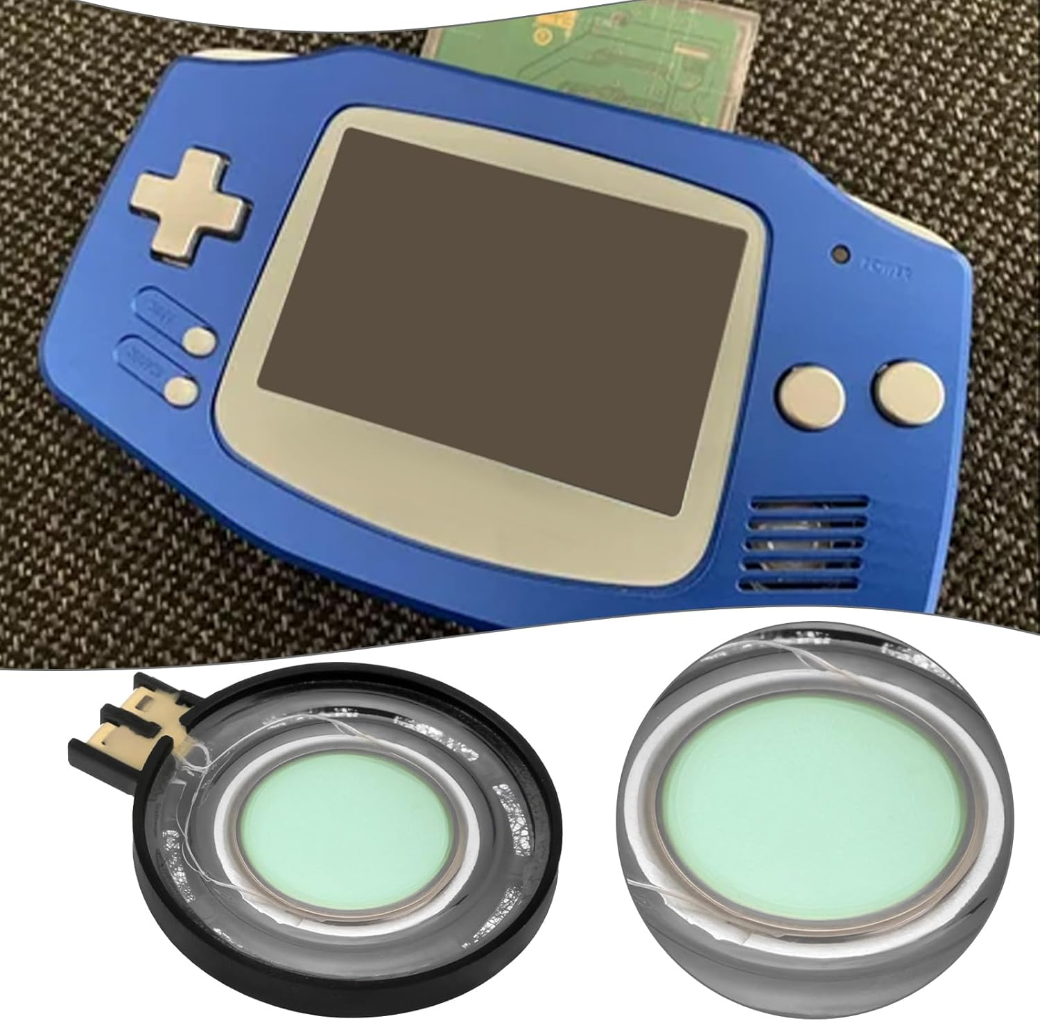 Ecsing 2Pcs Replacement Internal Speaker 2.3X0.4Cm, Compatible with Gameboy Advance SP, Black