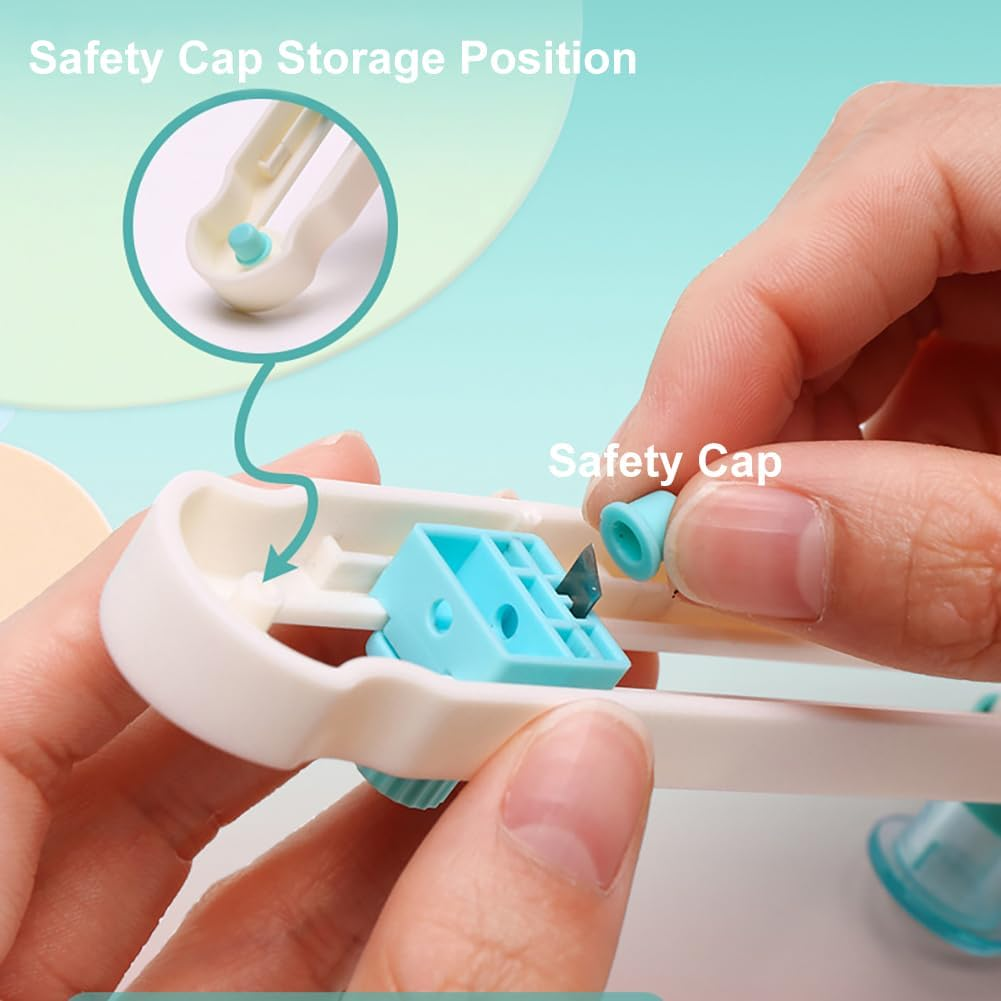 Kw-Trio Circe Cutter for Paper Crafting Circular Cutter Tool Rotary Compass Circle Cutter Adjustable Cutting Diameter Ranges from 3/4 in to 8 in (Cyan & White, Mini) image number 5