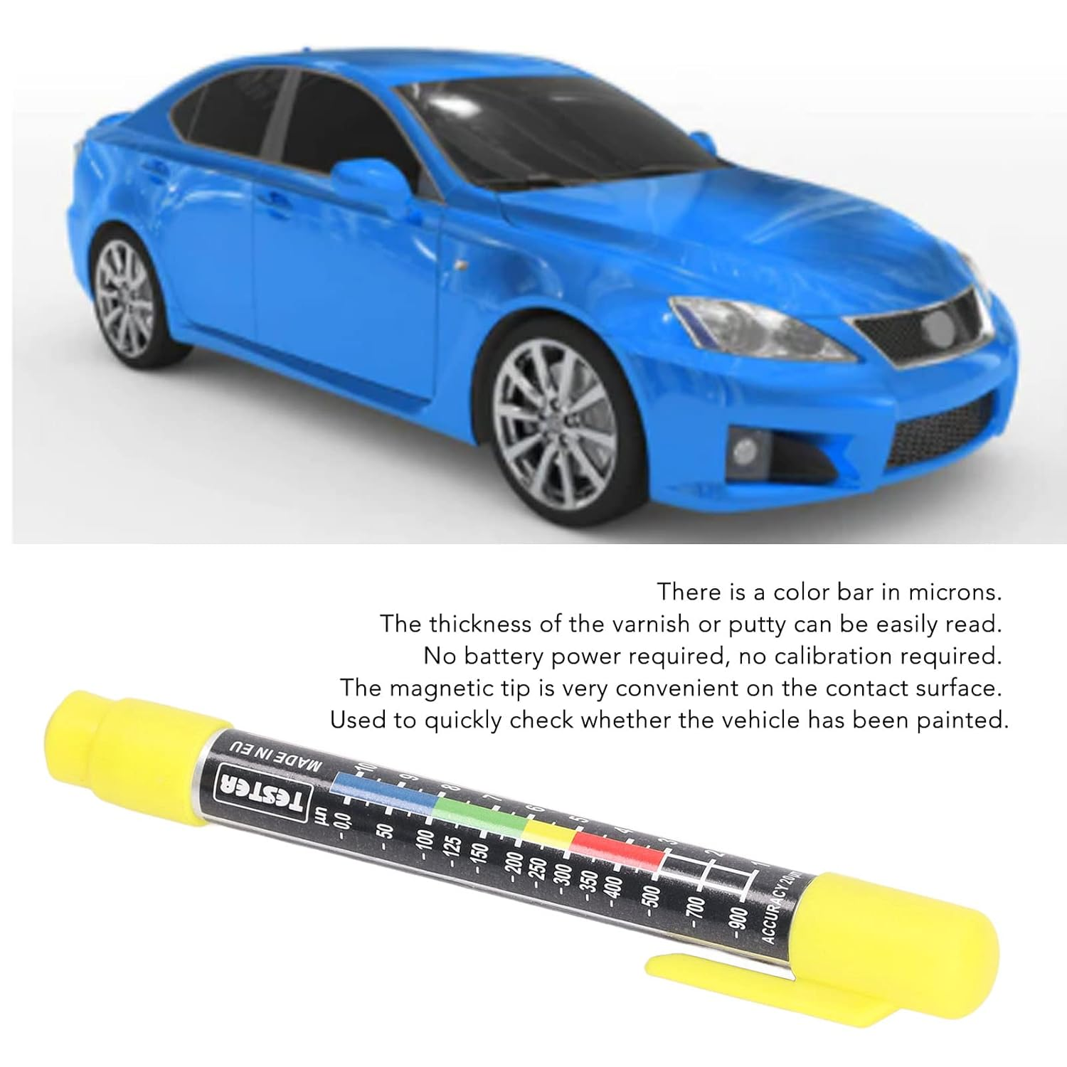 Paint Thickness Car Body Damage Detector Pen Type Paint Coating Tester Car Coating Test Pen Magnetic Tip for Automobile image number 5