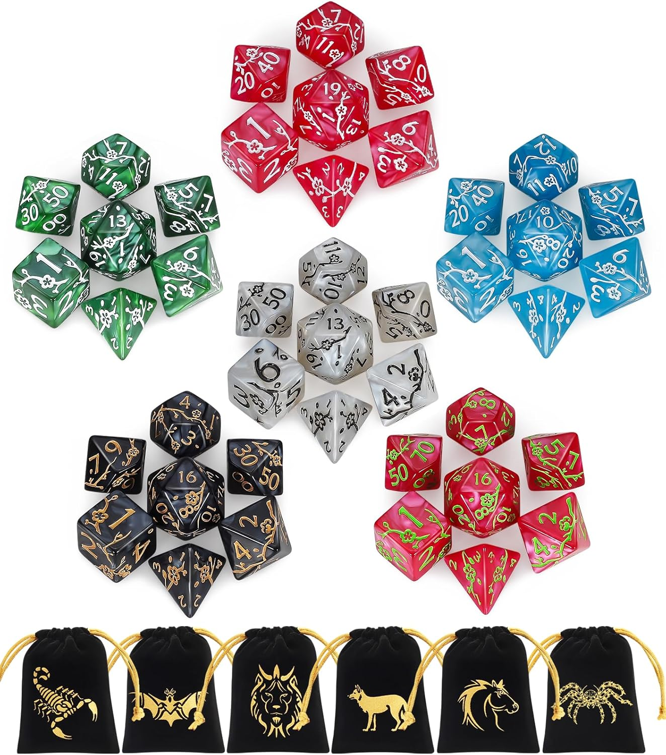 DND Dice Set 42PCS Polyhedral D&D Dice for Roleplaying Dice Games as Dungeons and Dragons MTG RPG