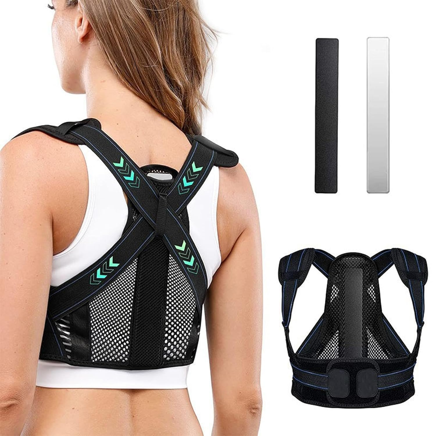 Back Brace Posture Corrector for Women and Men, Adjustable Scoliosis and Hunchback Correction, Breathable Back Straightener Posture Corrector, Improve Back Posture and Lumbar Support (L)