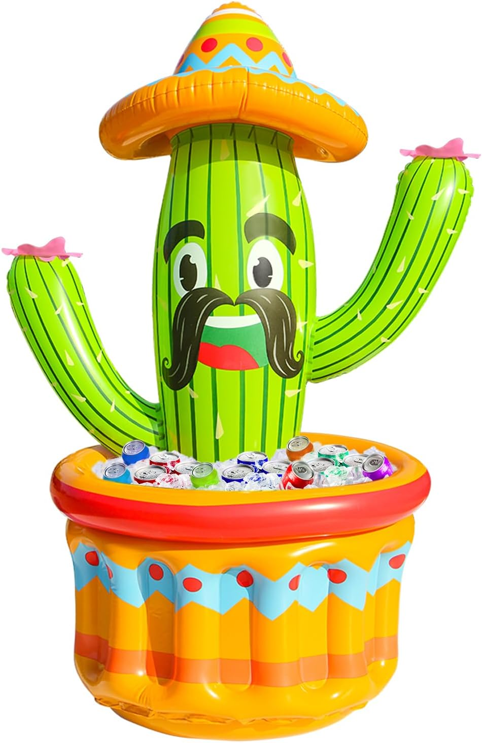 PARENTSWELL 47.5'' Inflatable Cactus Cooler, Inflatable Drink Cooler for Pool Parties, Blow up Cactus Alpaca Ice Bucket Fiesta Mexican Themed Party Supplies Cinco De Mayo Decorations (Or 2 Pack) image number 4