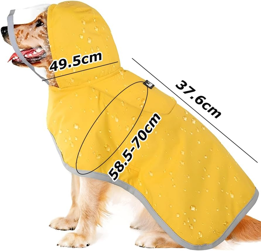 Adjustable Dog Raincoat with Hood, Waterproof Pet Rain Jacket with Reflective Strips, Lightweight & Safe Dog Poncho, Suitable for Pet Outdoor Walks image number 1