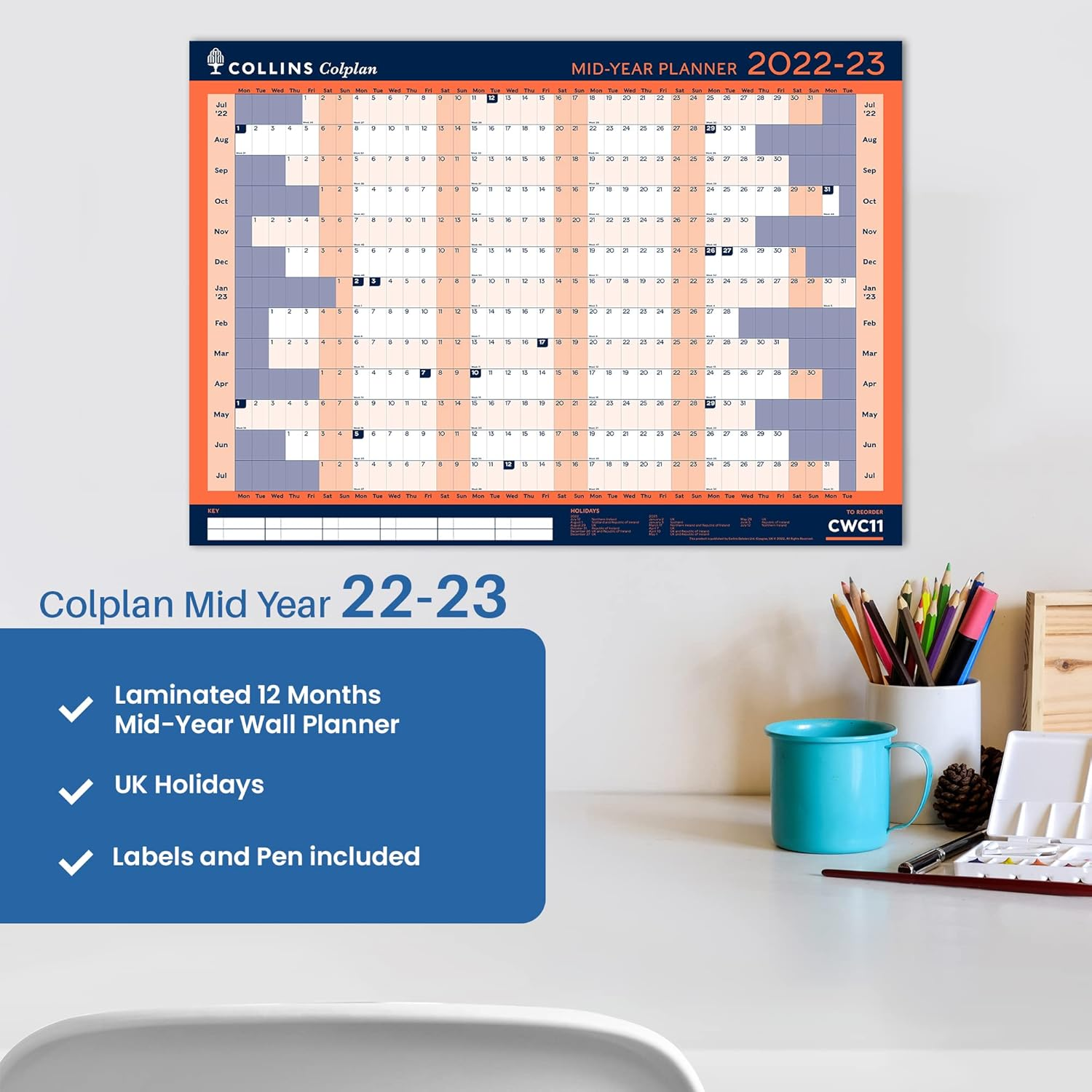 Collins Calendar, Orange, A4 (297 X 210) image number 3