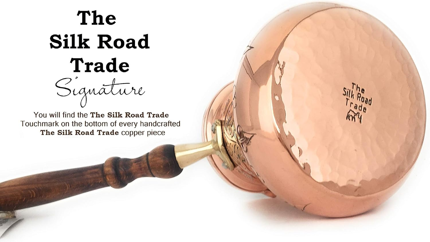 PC Series - Thickest Solid Copper Turkish Greek Arabic Coffee Pot, Heavy Duty Engraved Body Hammered Bottom with Wooden Handle, Stovetop Coffee Maker Jazzve Cezve Ibrik Xx-Large Copper image number 6