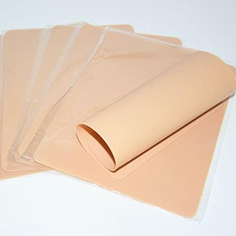 10Pcs/Set Blank Soft Silicone Tattoo Practice Skin 8X6" Double Sides for Beginners and Experienced Artists image number 2