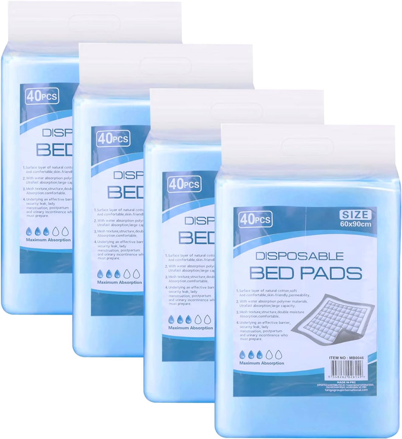 Felic 80-Count Disposable Bed Pads 90X60Cm, Baby Diaper Changing Pads Large, Economy Pads Adult Incontinence Bed Pee Underpads Absorbent Chucks for Adults,Kids,Elderly, Puppy Pee Pad (2Pack-80Pcs)