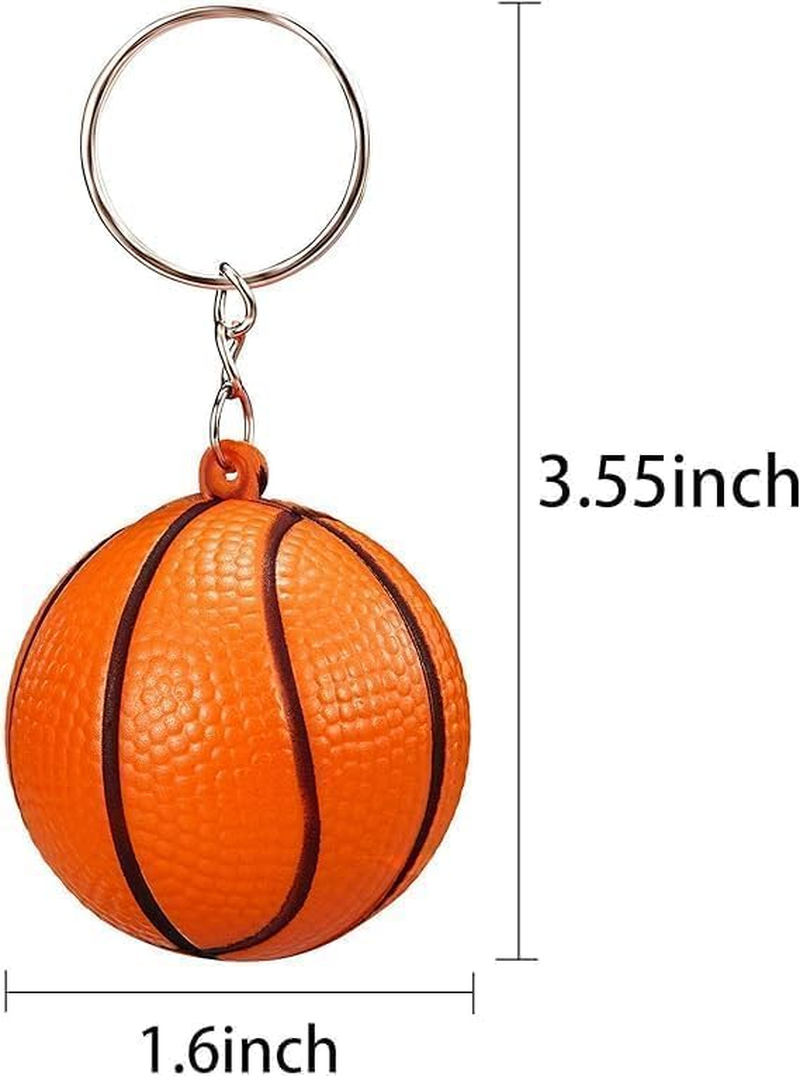 18 Pack Orange Basketball Keychains for Party Favors, School Carnival Reward, Party Bag Gift Fillers (Basketball Keychains,18 Pack) image number 4