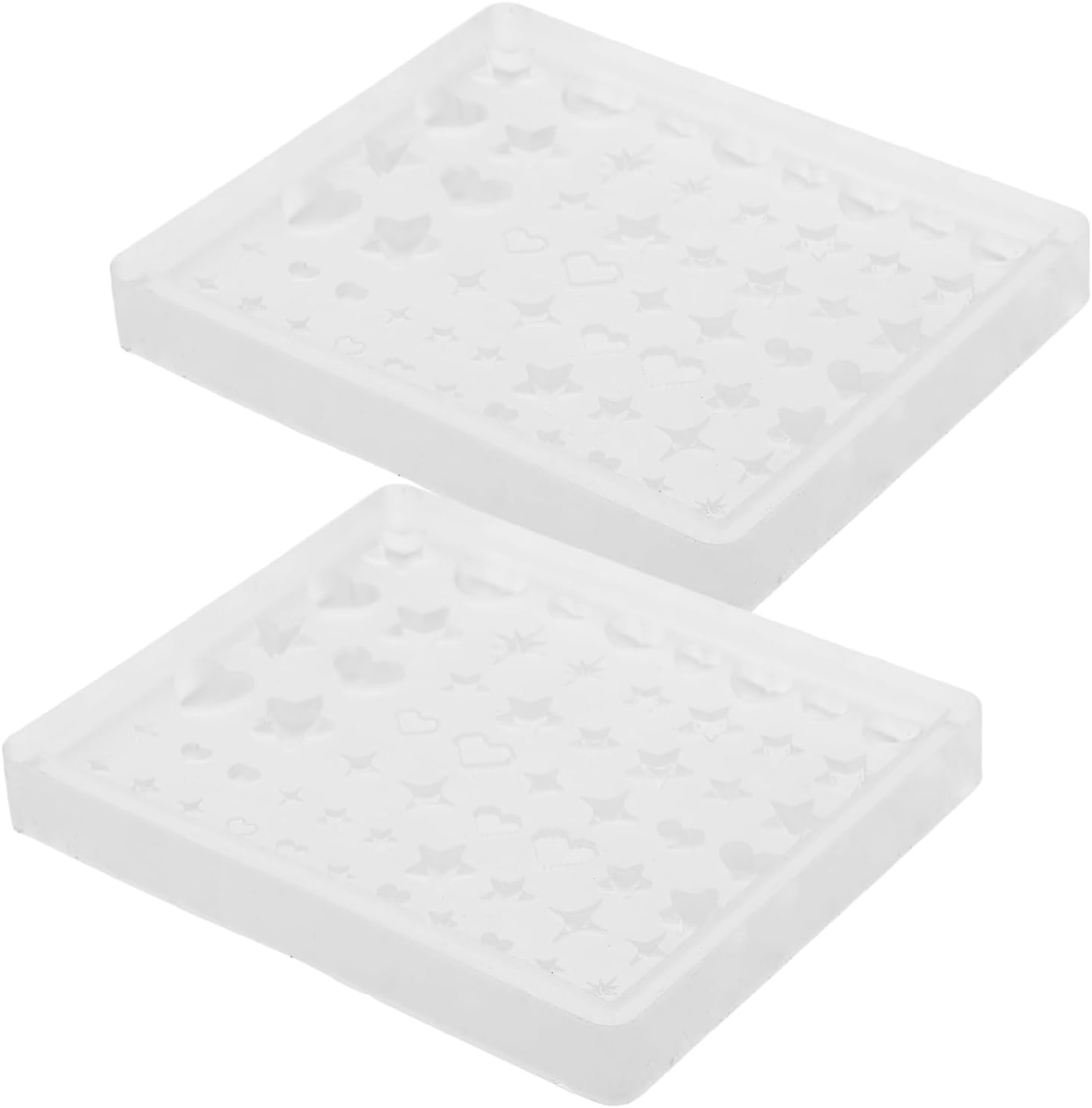 2Pcs Nail Charms Silicone Molds - Nail Art Mold Heart 3D Stars Carving Mould Stencils DIY Charms Supplies for Women Manicure Design Decoration image number 4