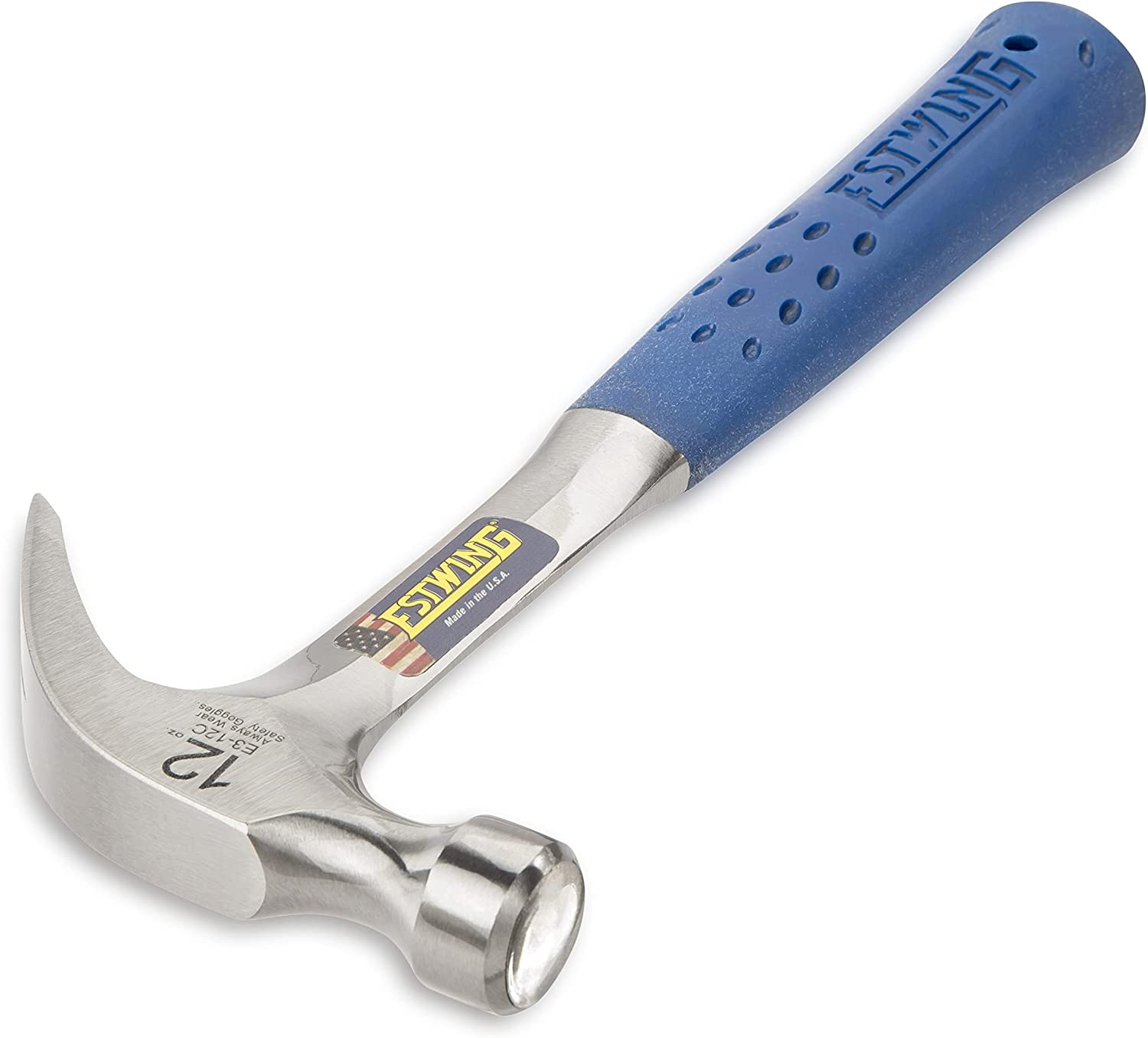 Estwing 12Oz Curved Claw Hammer with Blue Vinyl Grip image number 6