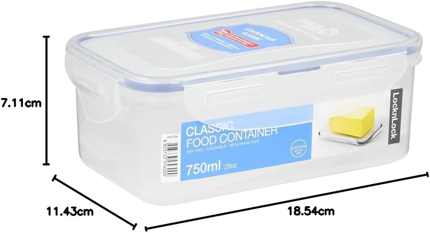 Locknlock Easy Essentials Food Storage Lids/Airtight Containers, BPA Free, Butter-25 Oz, Clear image number 4